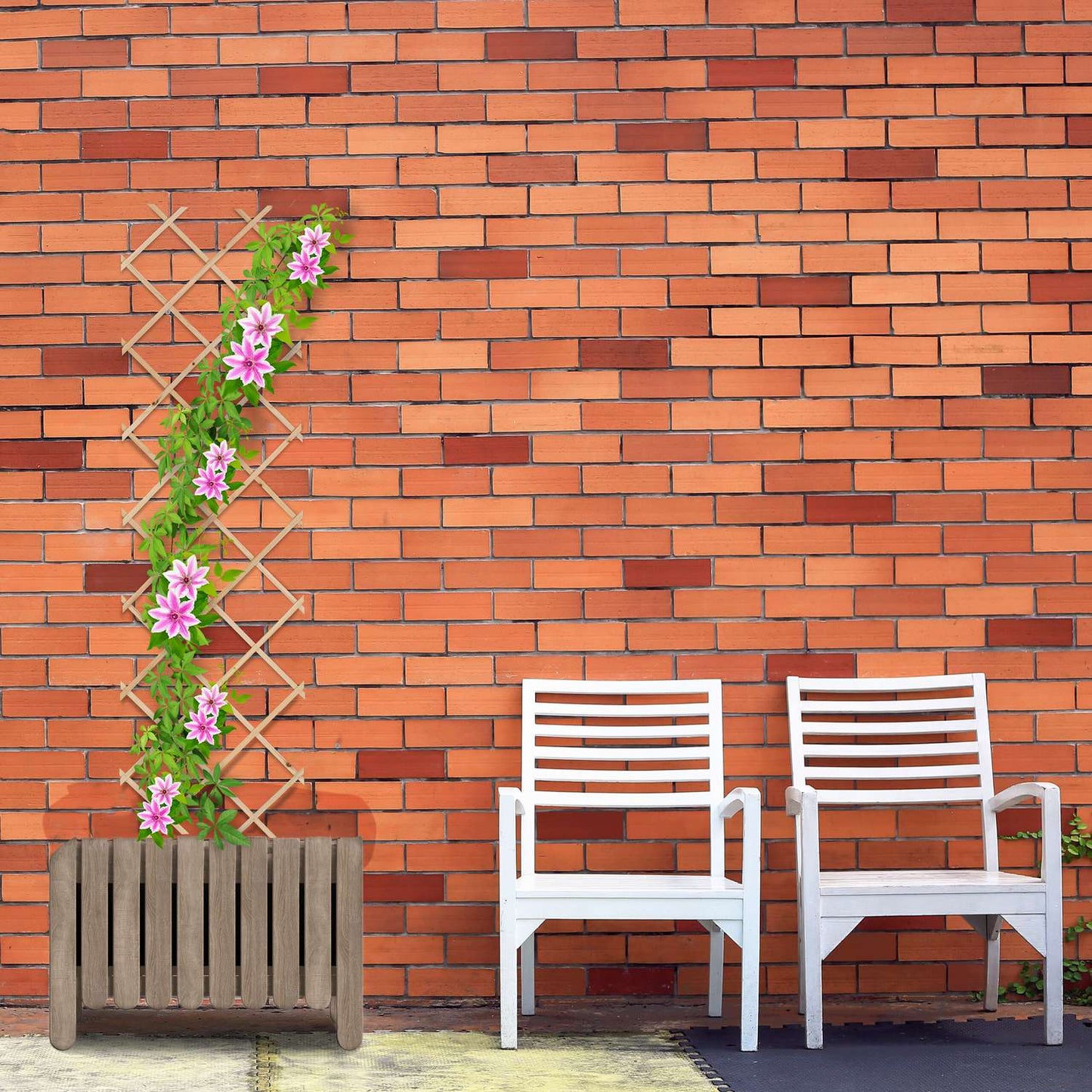 Retractable trellis in wood, set of 3