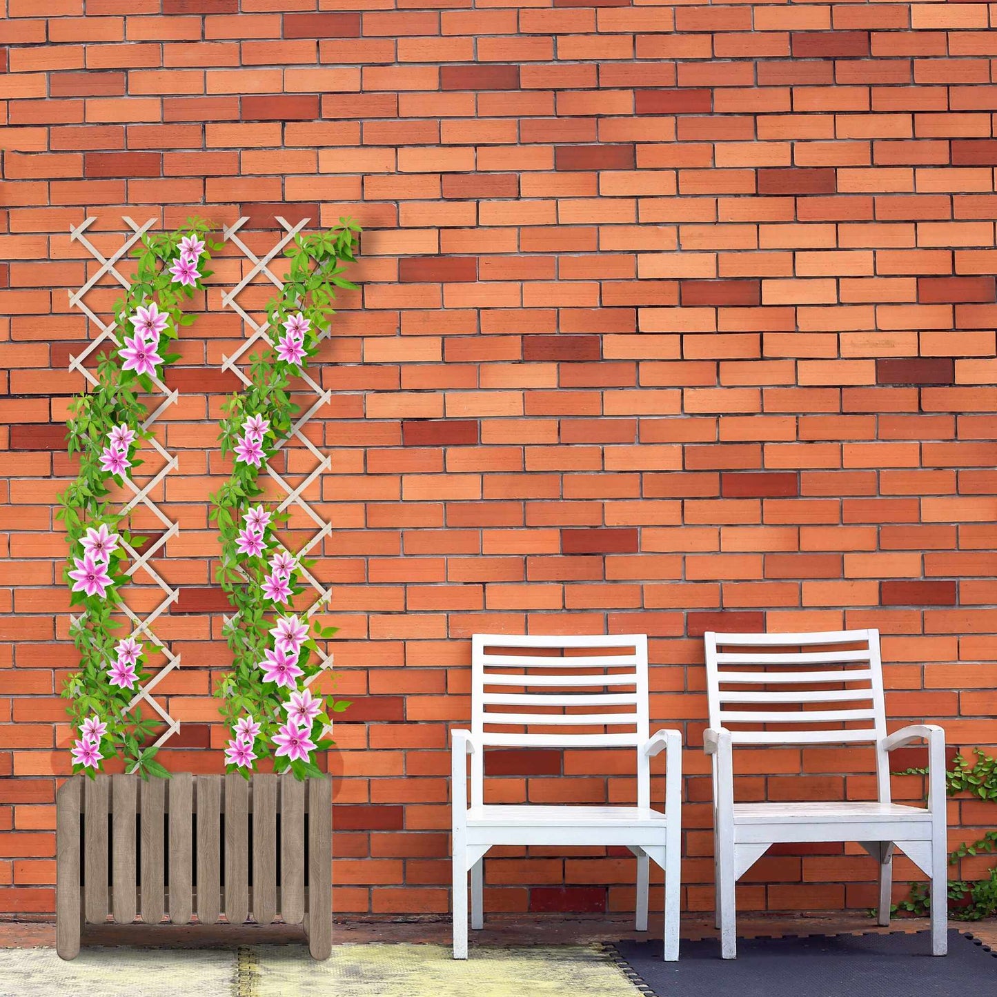 Retractable trellis in wood, set of 3
