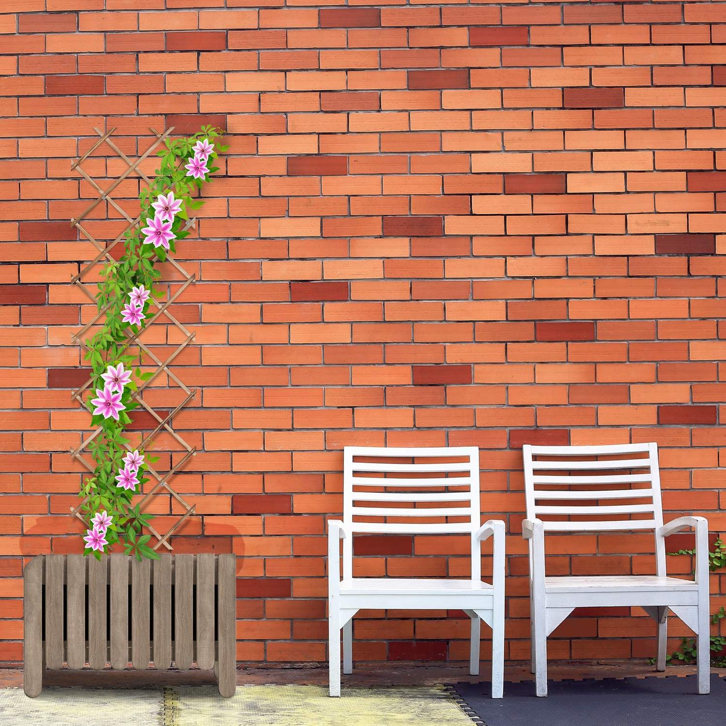 Retractable trellis in wood, set of 3