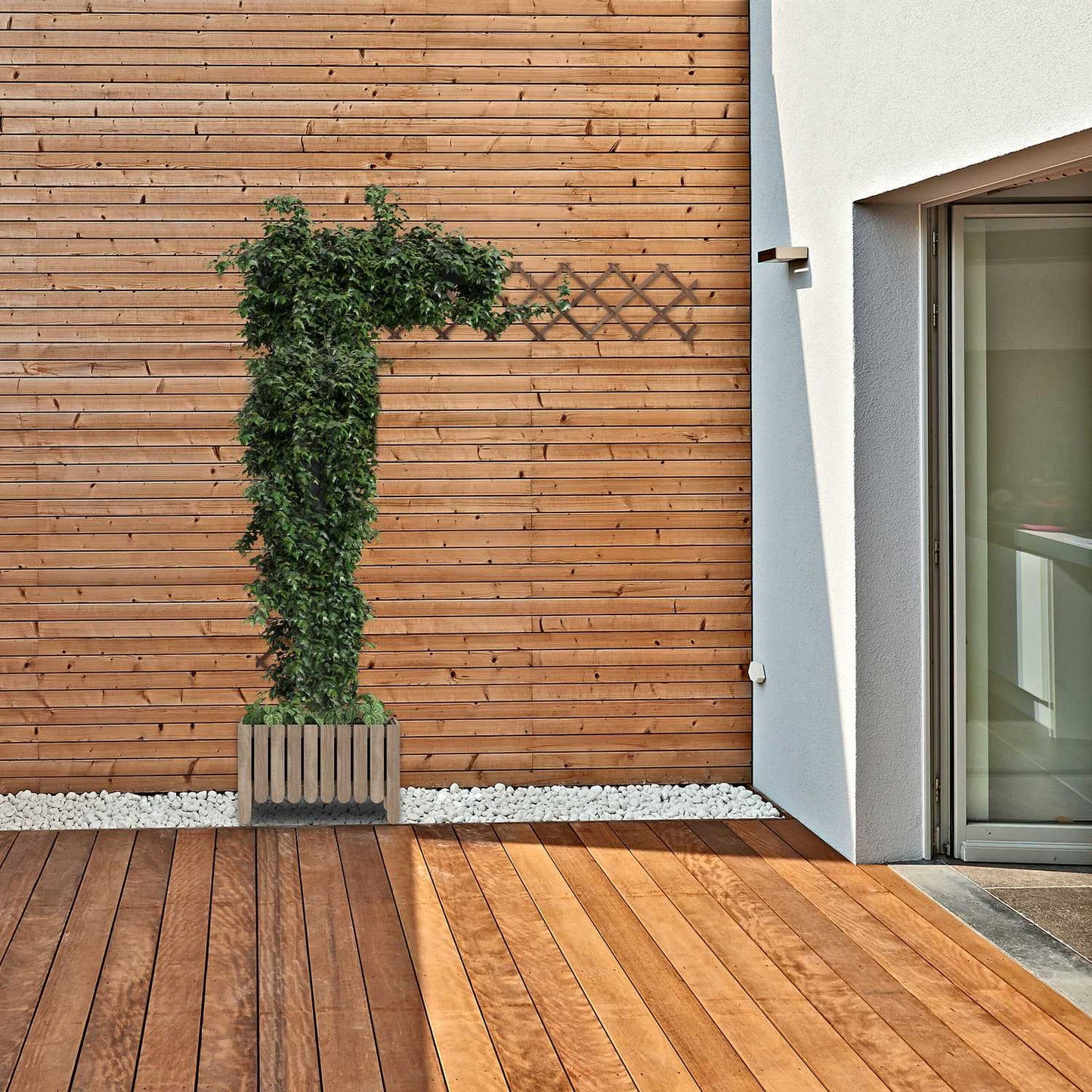 Retractable trellis in wood, set of 3