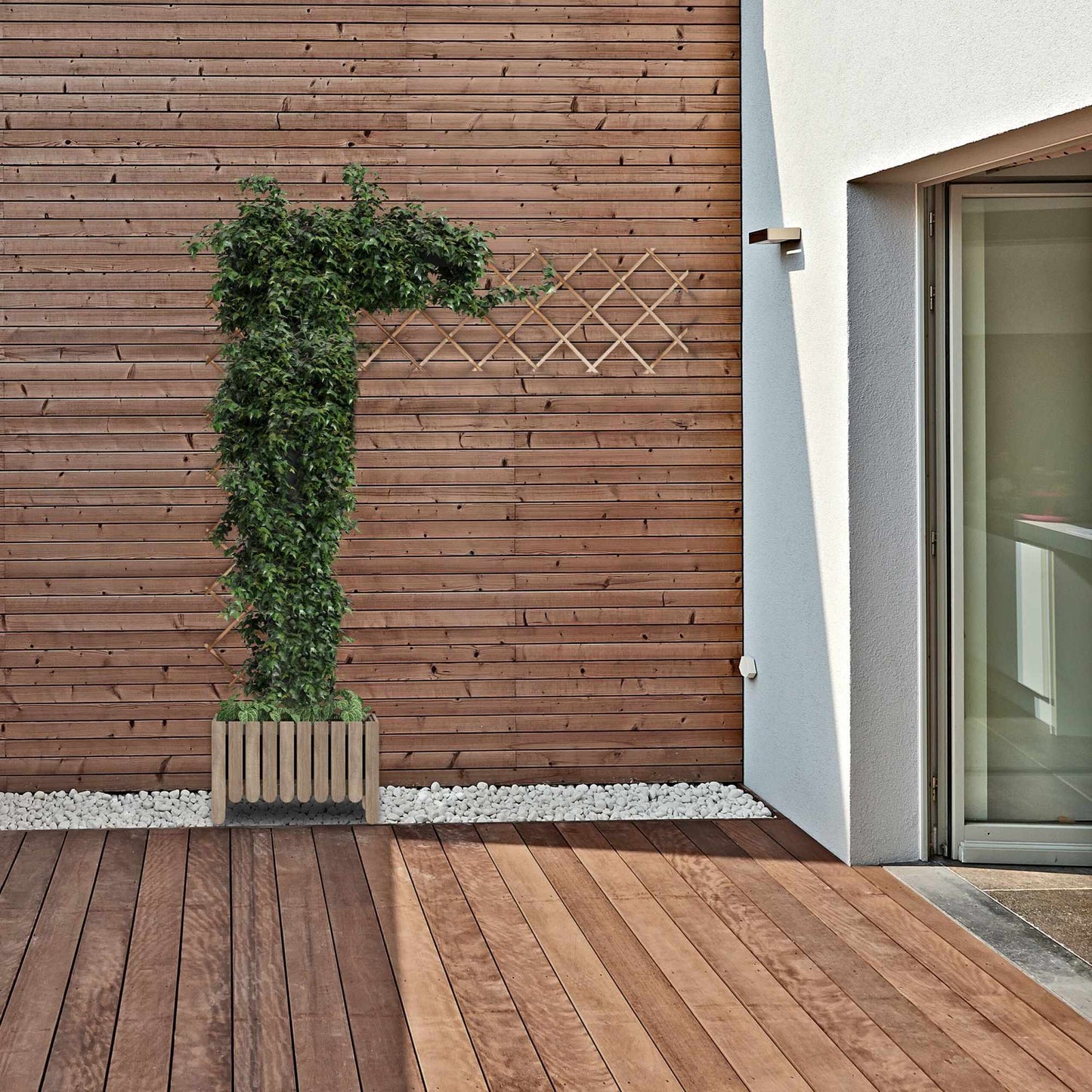 Retractable trellis in wood, set of 3