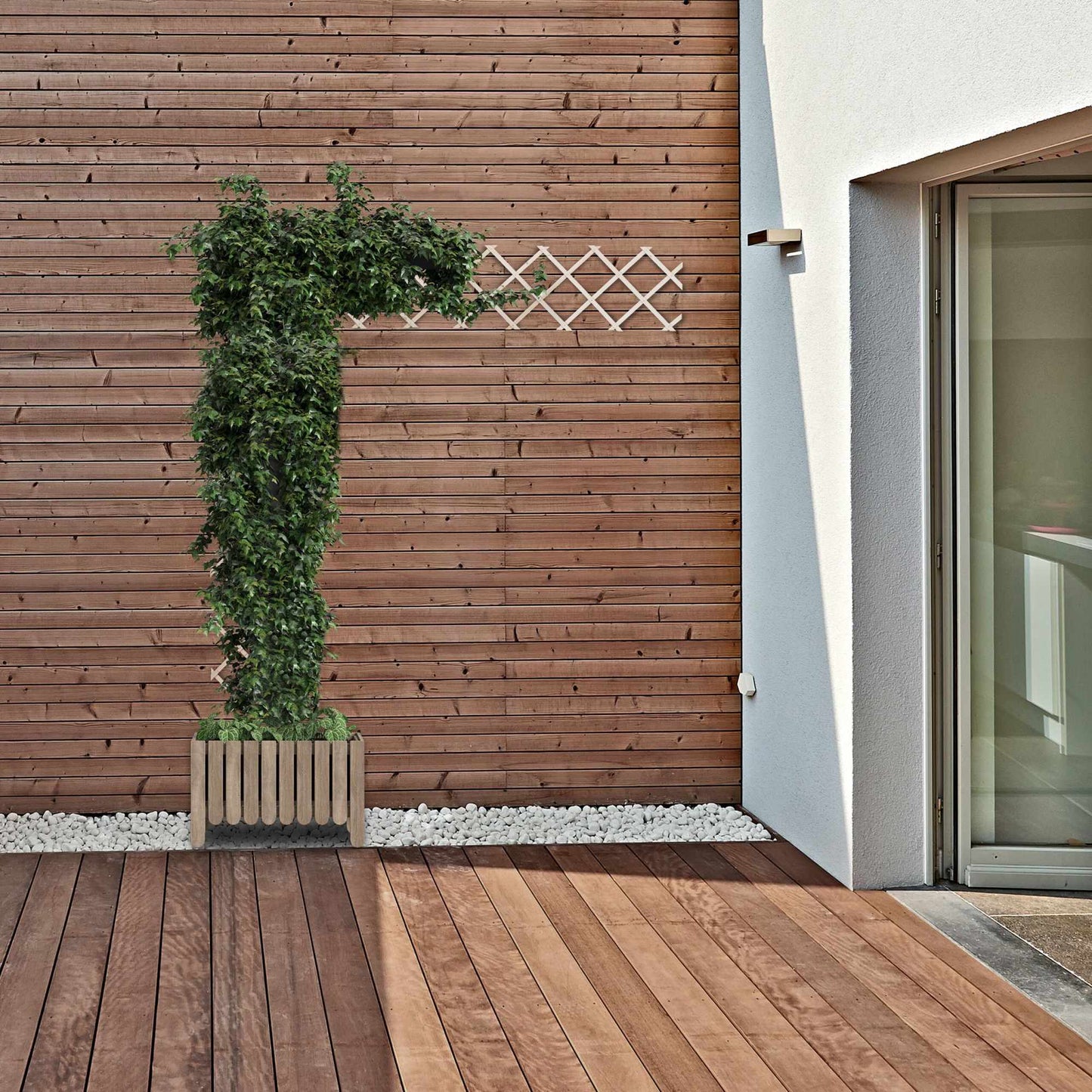 Retractable trellis in wood, set of 3