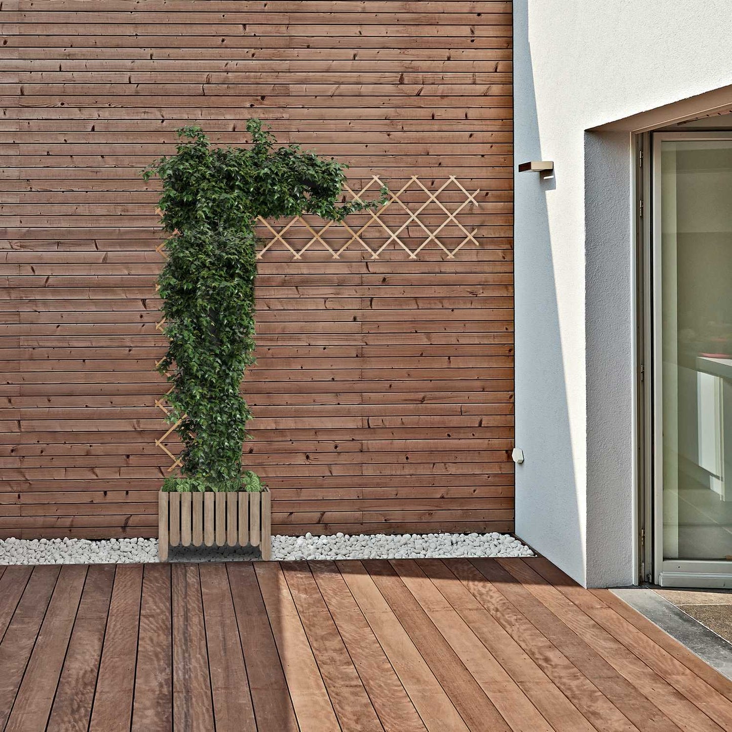 Retractable trellis in wood, set of 3