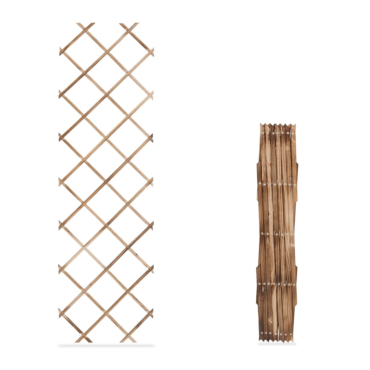 Retractable trellis in wood, set of 3