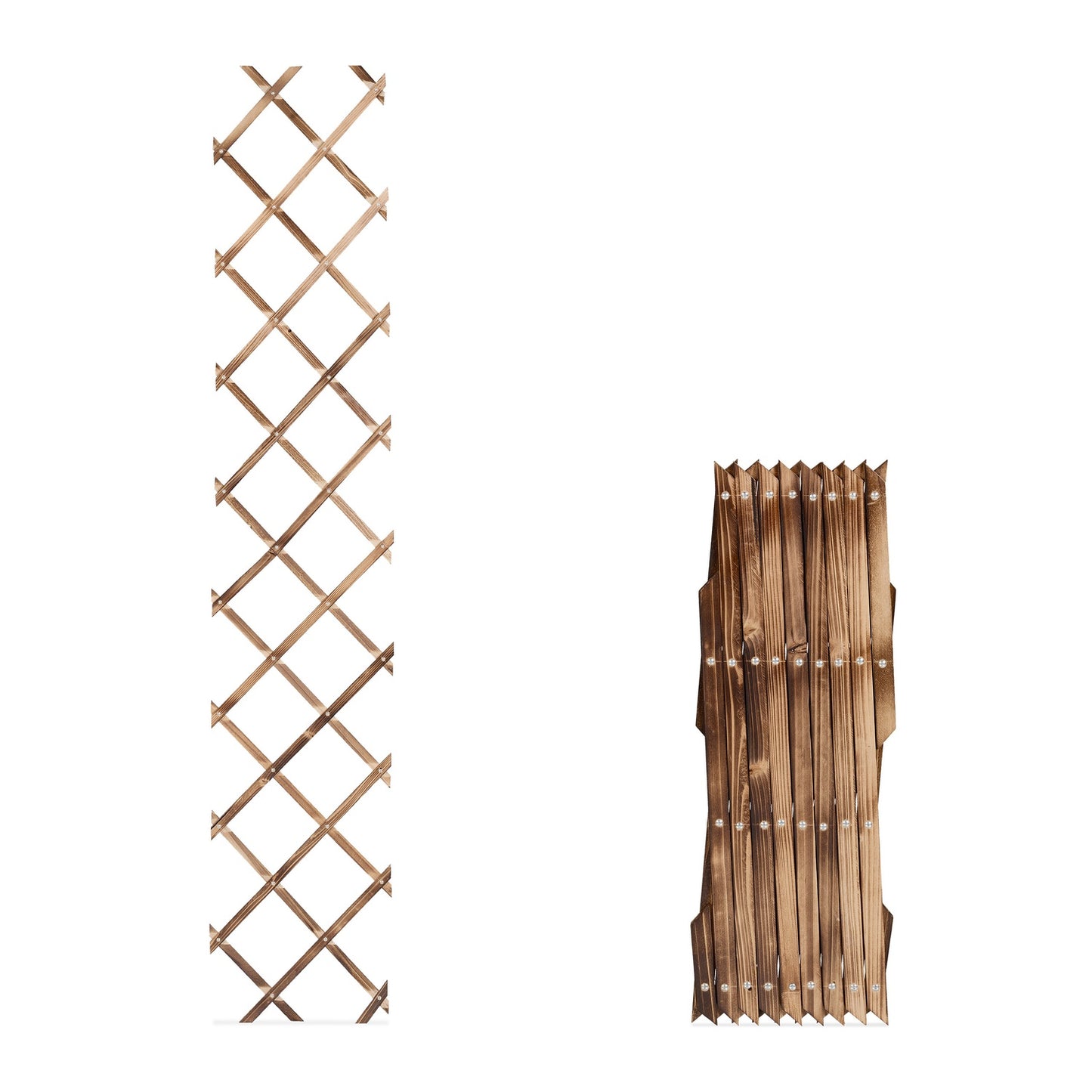 Retractable trellis in wood, set of 3