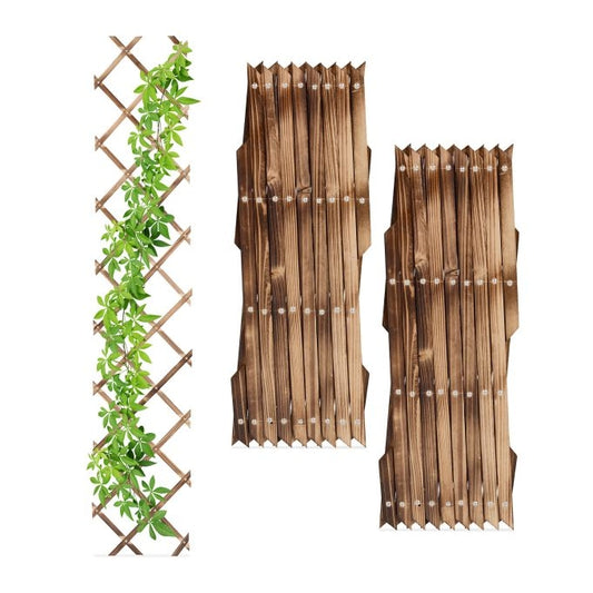 Retractable trellis in wood, set of 3