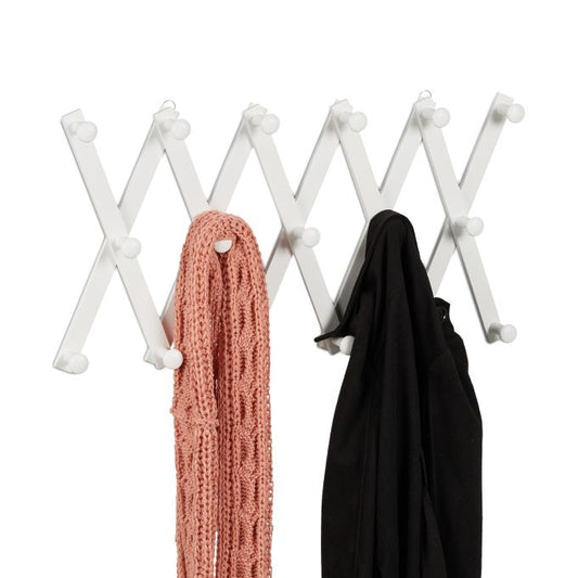 Retractable wall coat hanger in wood