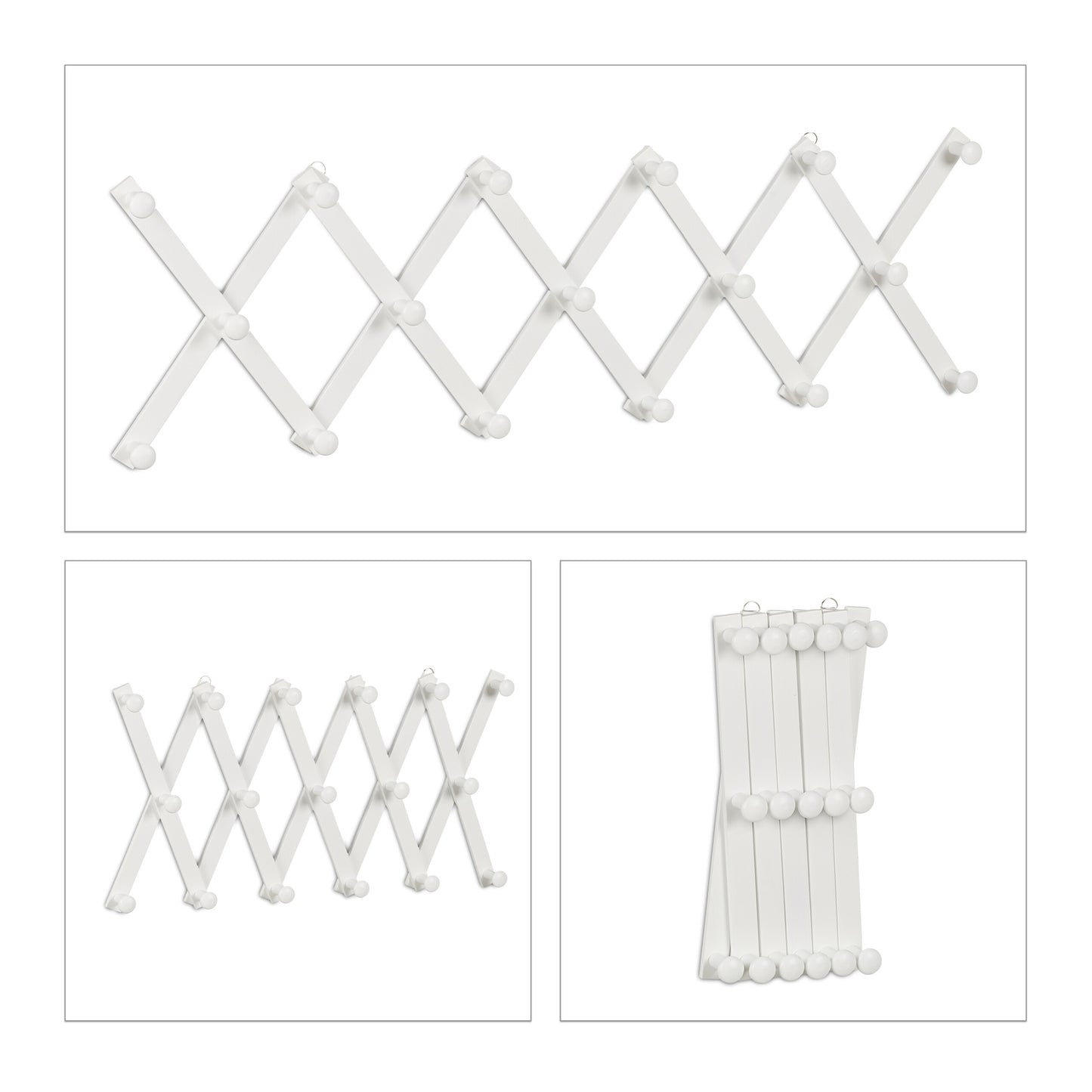 Retractable wall coat hanger in wood
