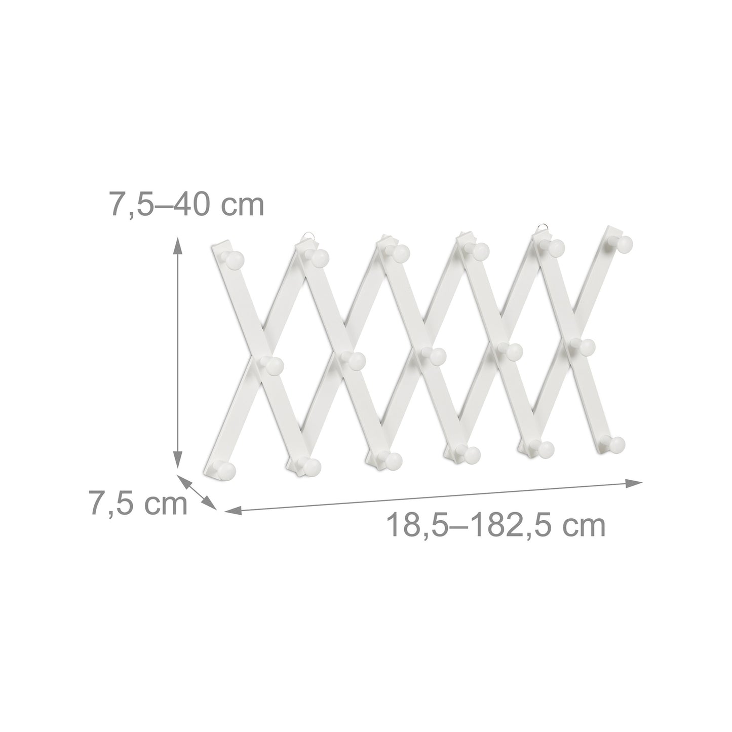 Retractable wall coat hanger in wood