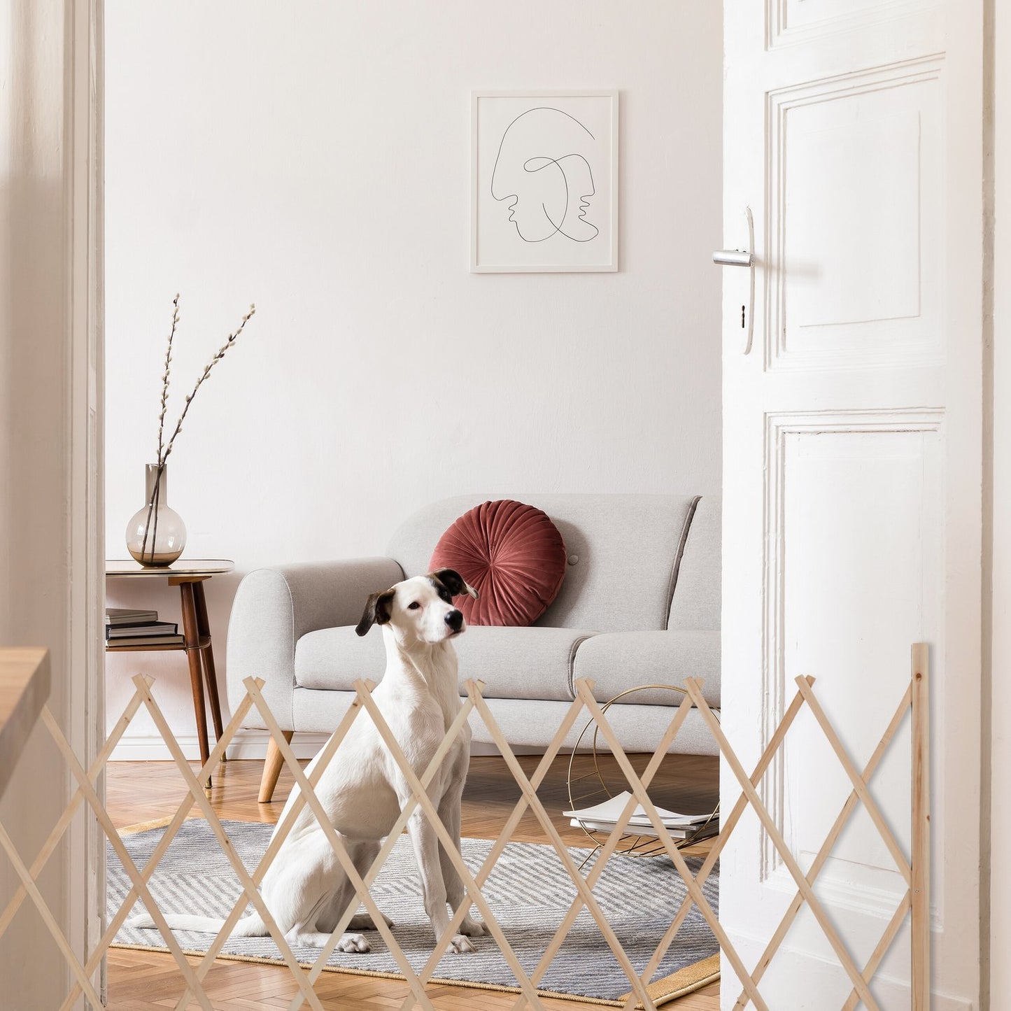 Retractable wooden trellis