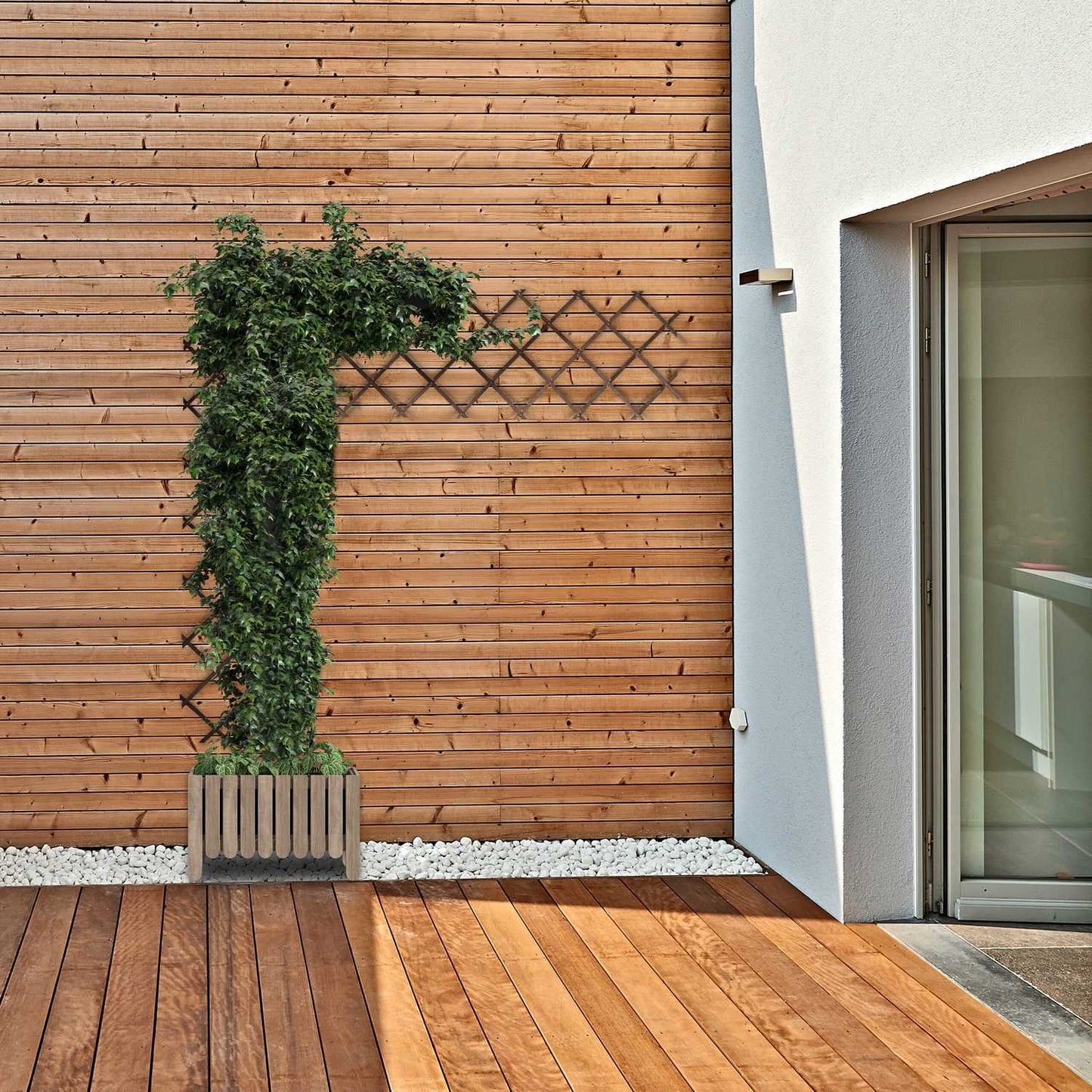 Retractable wooden trellis set of 3