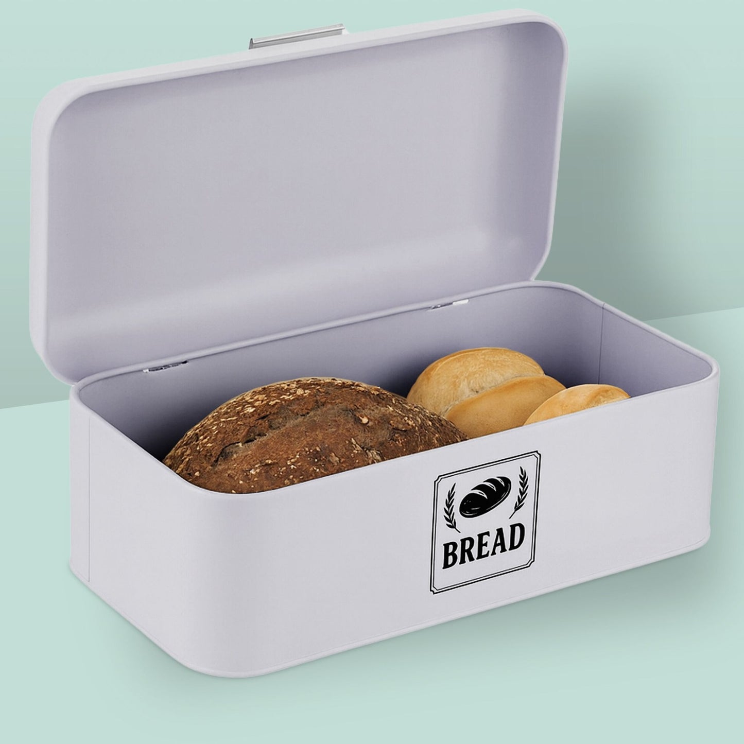 Retro Metal Bread Box with Lid and Handle