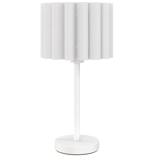 Retro Style Table Lamp, White Plastic Shade, E27 Socket