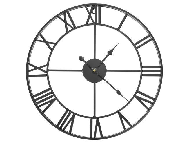 Retro wall clock - black