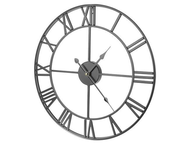 Retro wall clock - black
