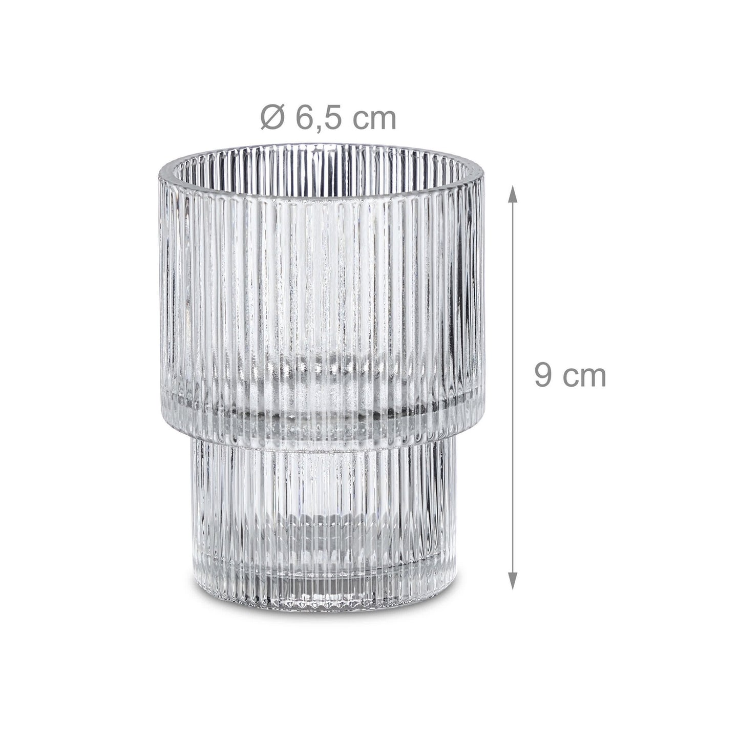 Ribbed drinking glasses 4-pack
