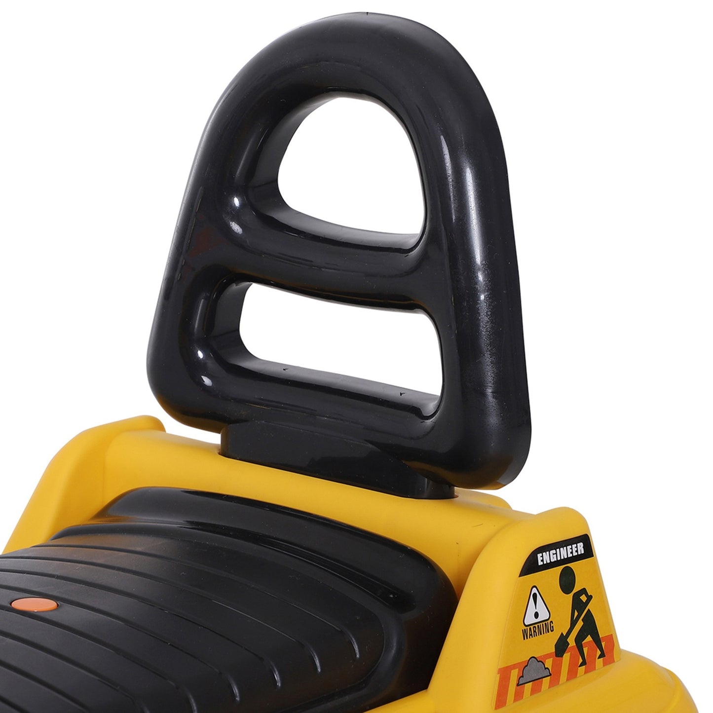 Excavator for children with storage and horn, yellow/black