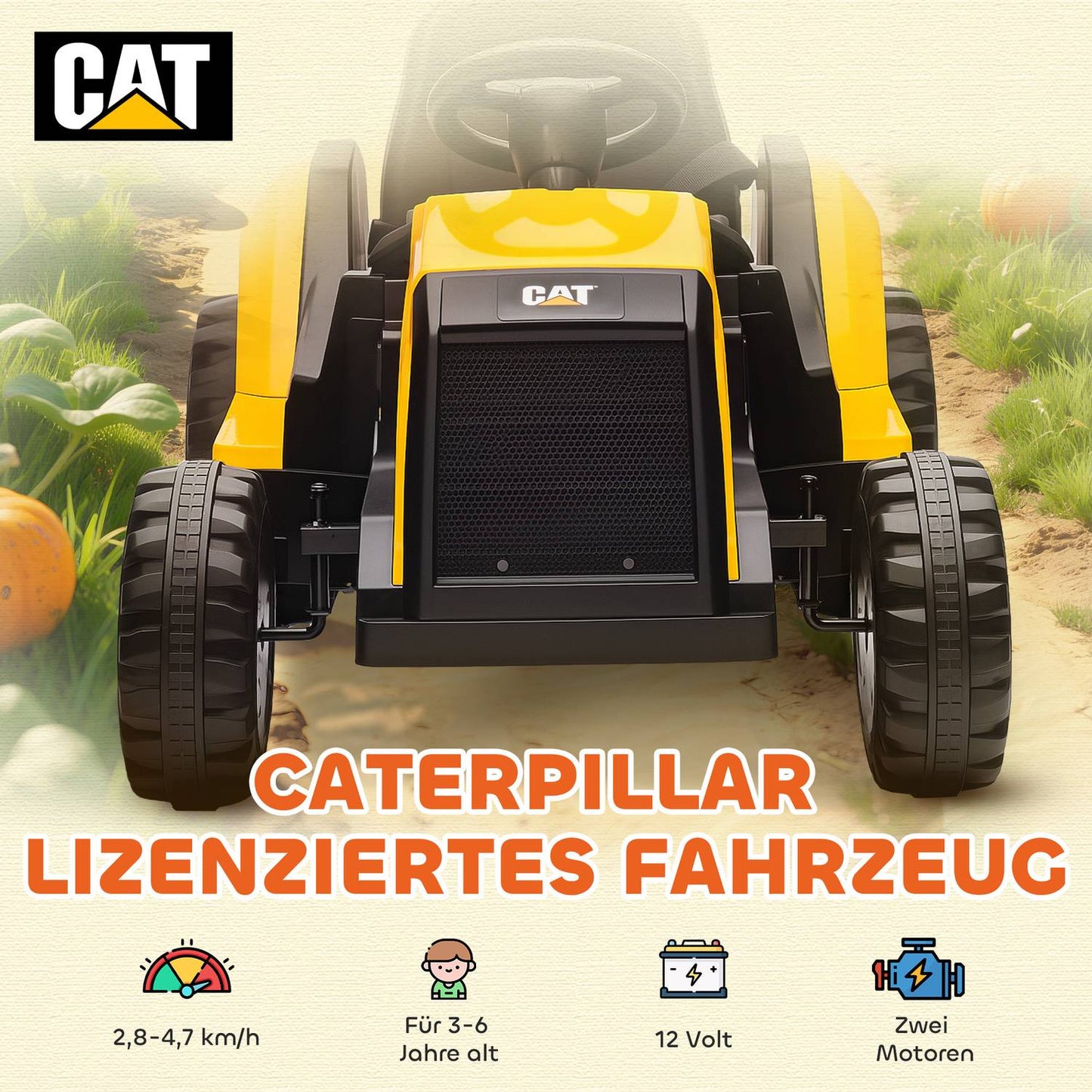 Ride-On Construction Vehicle for Kids, Remote Control, 3-6 Years