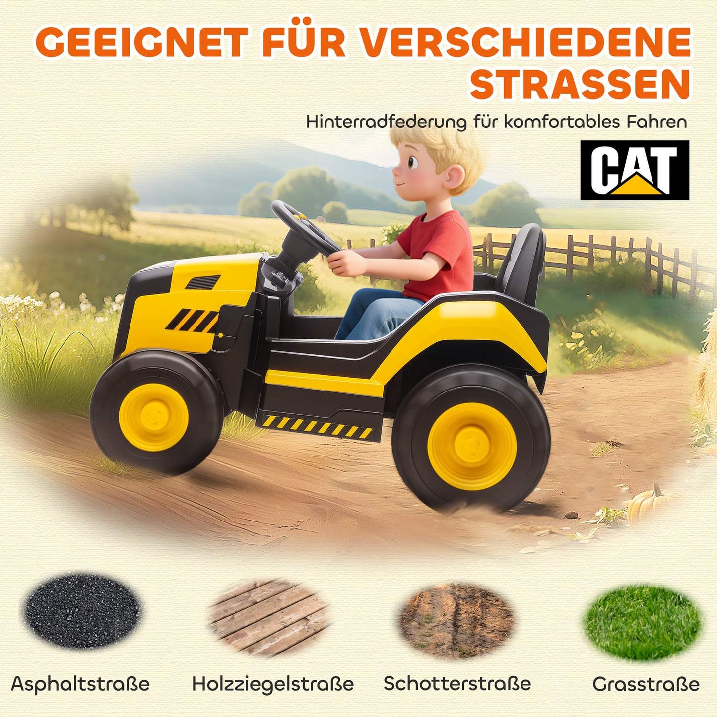 Ride-On Construction Vehicle for Kids, Remote Control, 3-6 Years