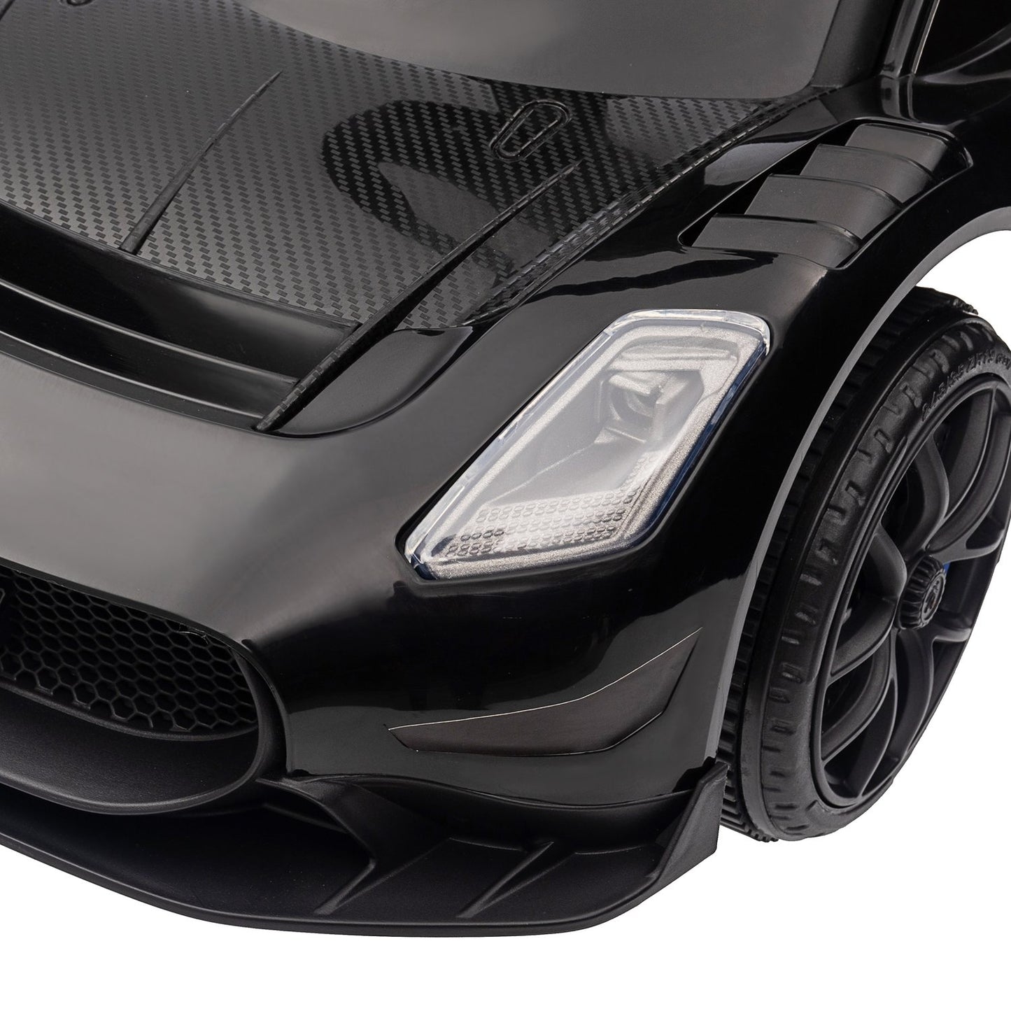 Ride-on car with storage, music and horn for ages 1.5-5, black