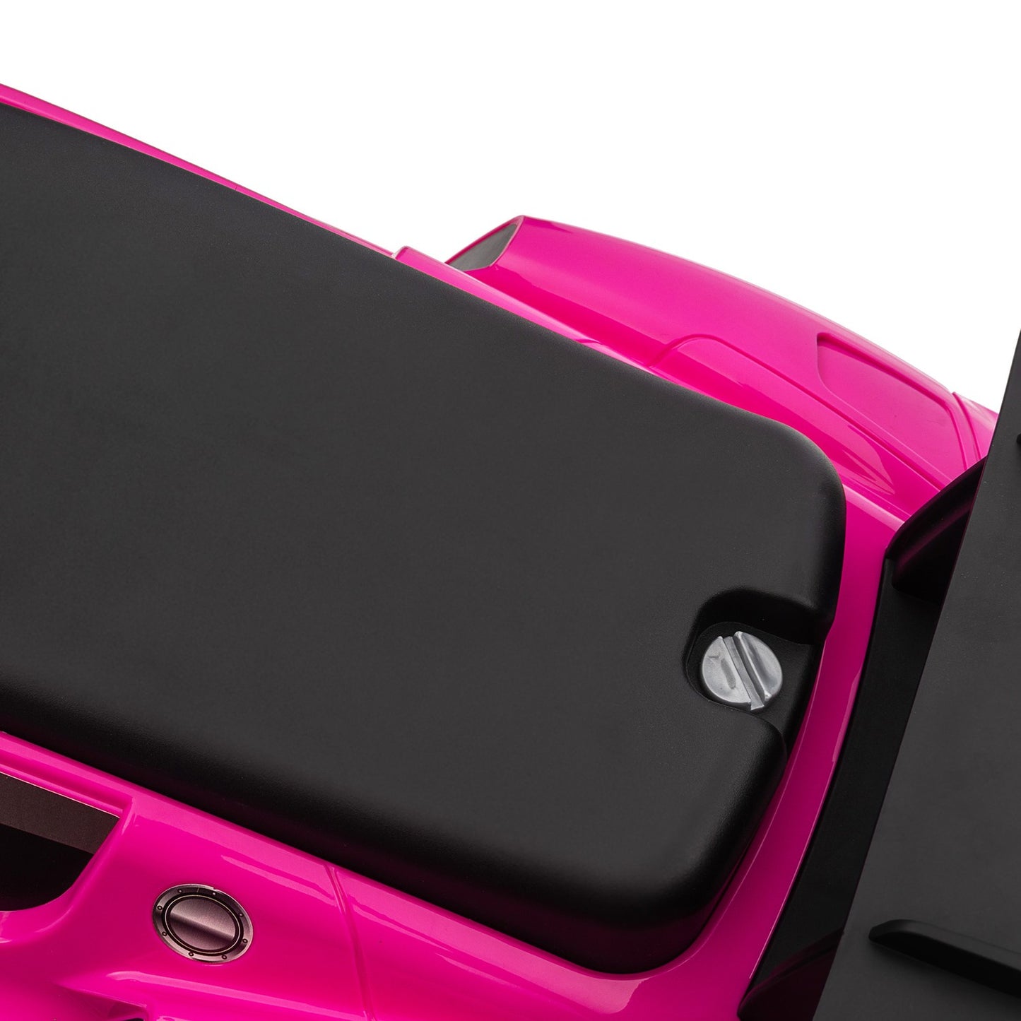 Pink ride-on car with storage, horn & music for children 1.5–5 years