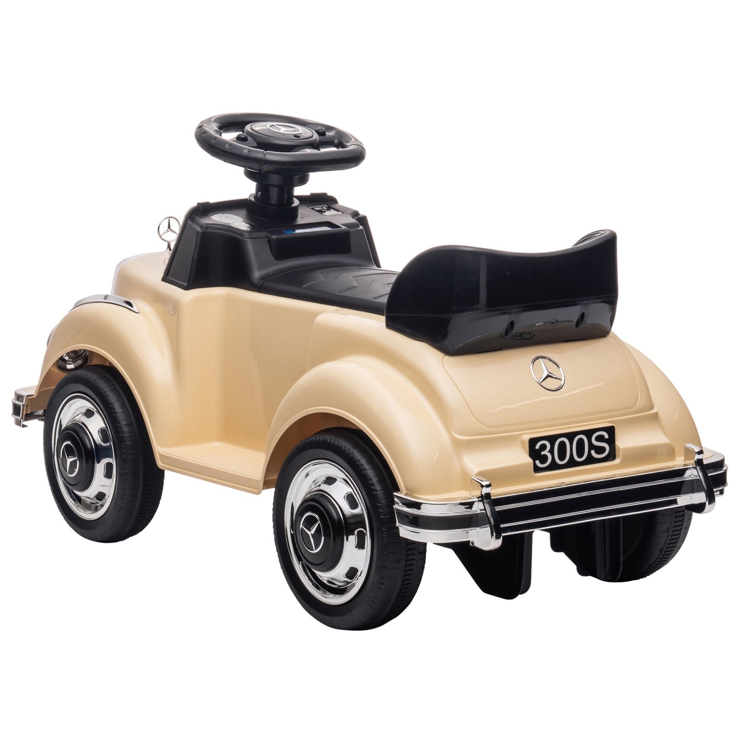 Beige ride-on car for toddlers 18-48 months with storage space
