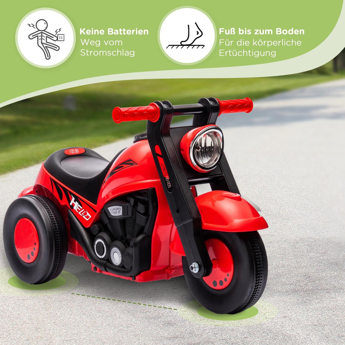 Red ride-on car for children 2-5 years, music and bubble function