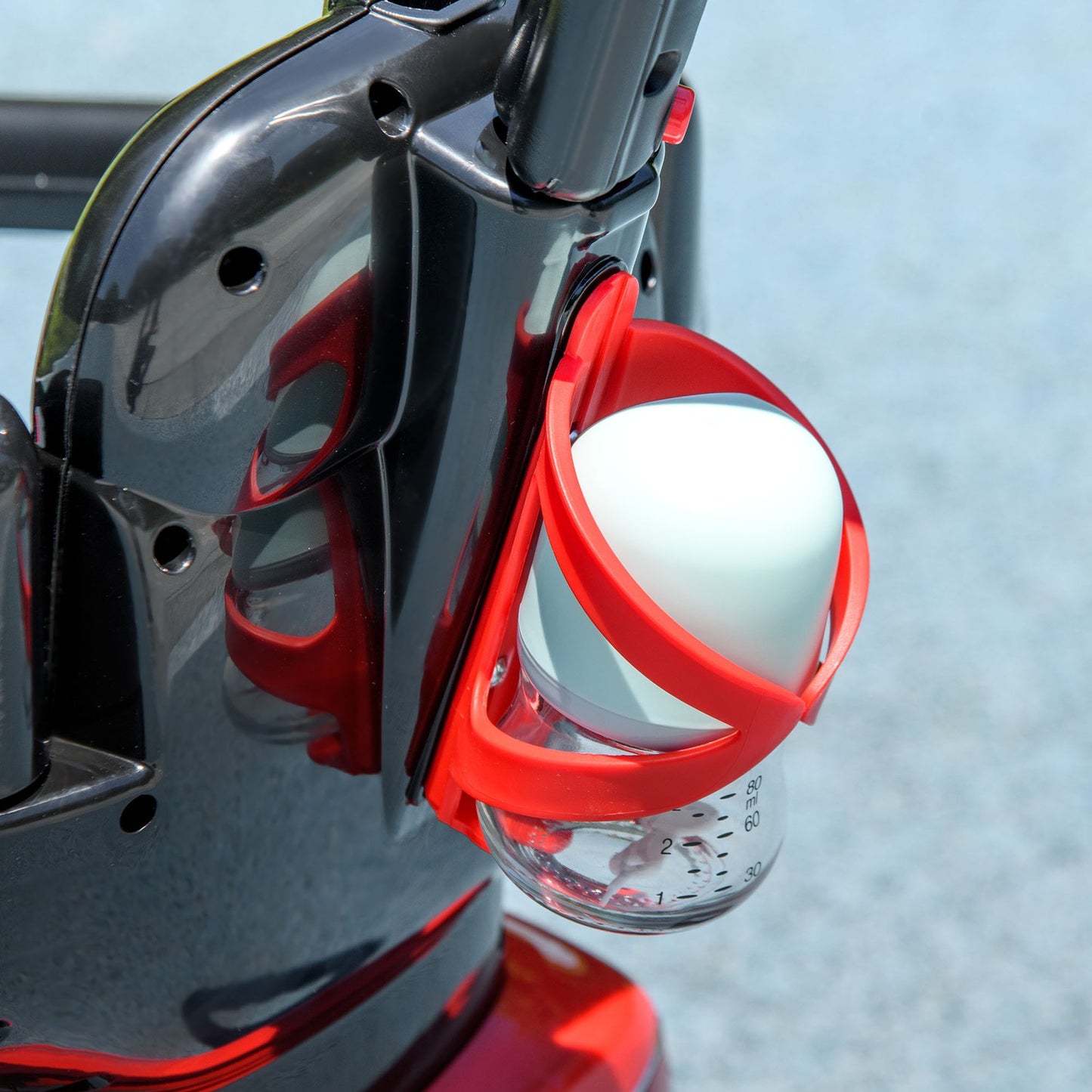 Red 3-in-1 passenger car with push bar and storage, ages 1-3