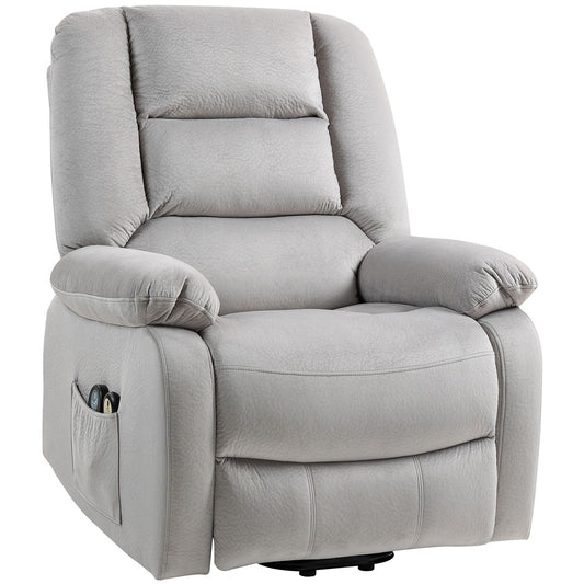 Riser chair with massage function, 90x93x110cm, light grey