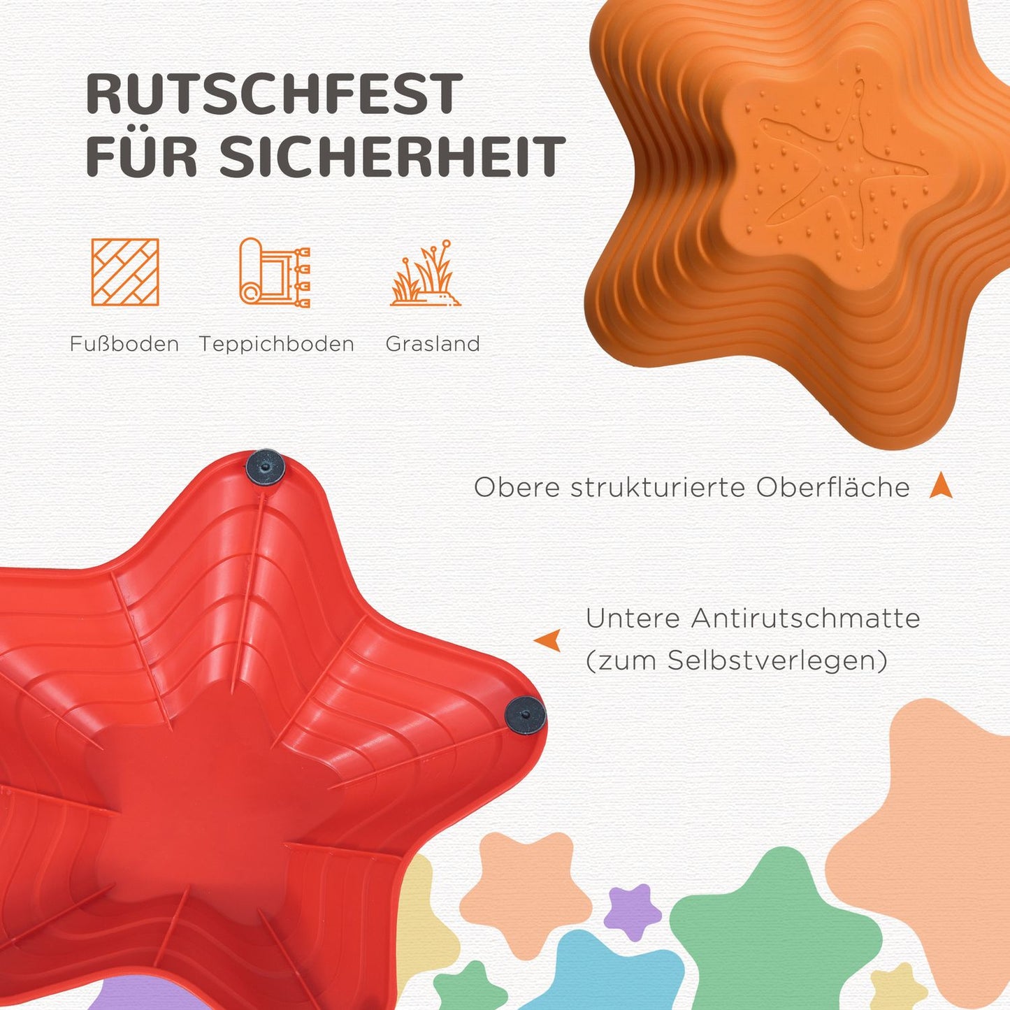 River Stones Set for toddlers, non-slip, up to 80 kg capacity