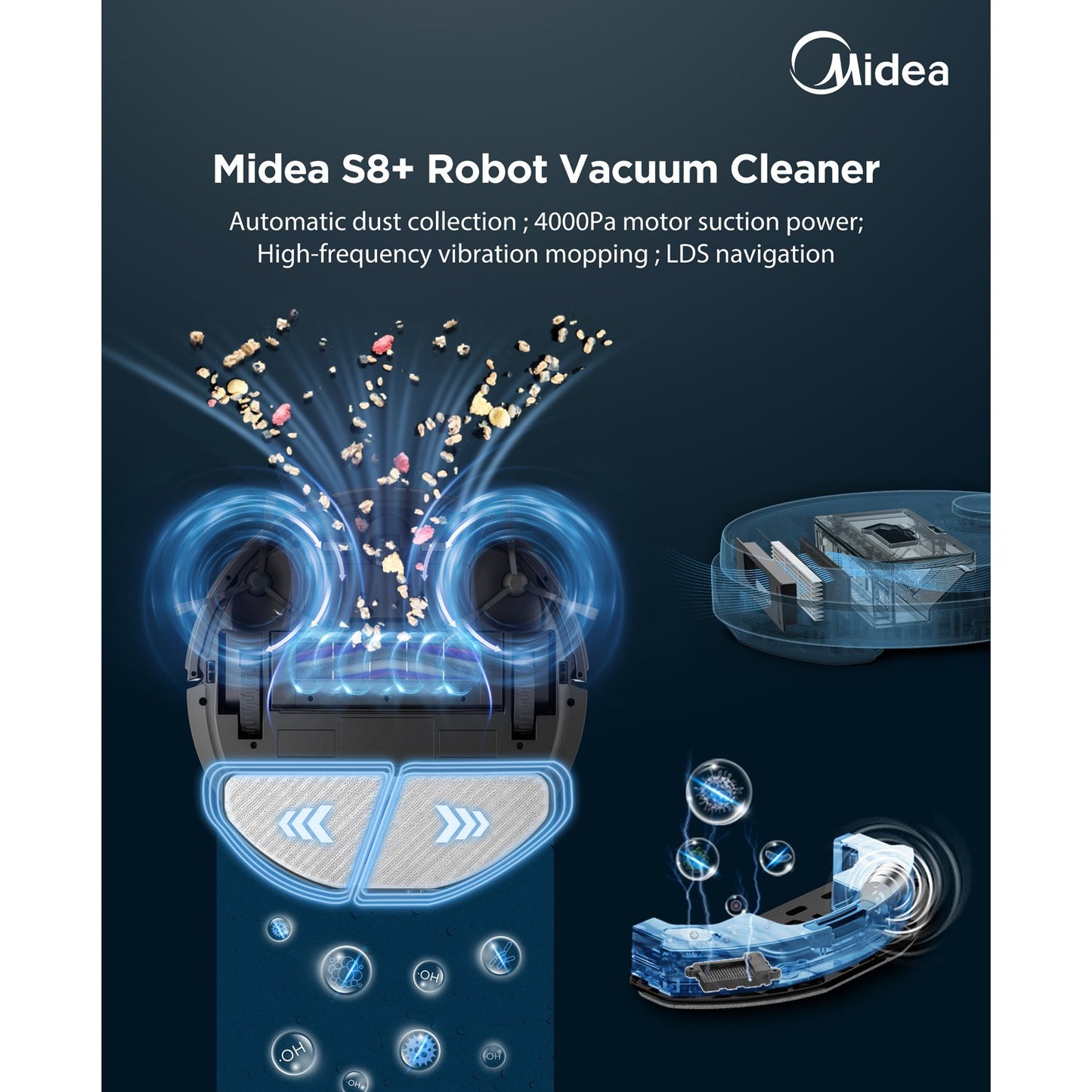 Robot Vacuum with Docking Station, Self-Emptying, Mop Function