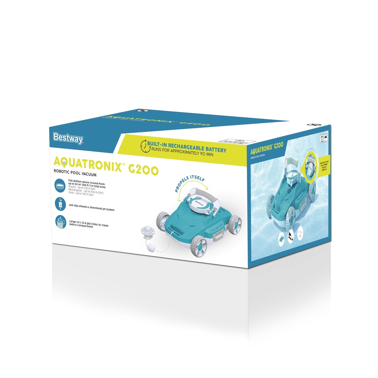 Robotic Pool Vacuum, Wireless, 90-Minute Runtime