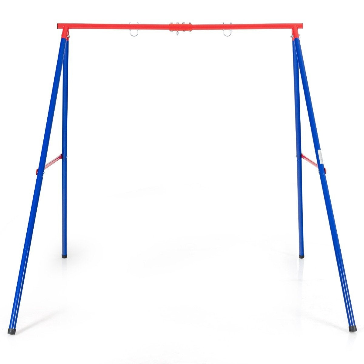 Robust metal swing frame A-frame garden swing frame 194 x 184 x 180 cm red + blue