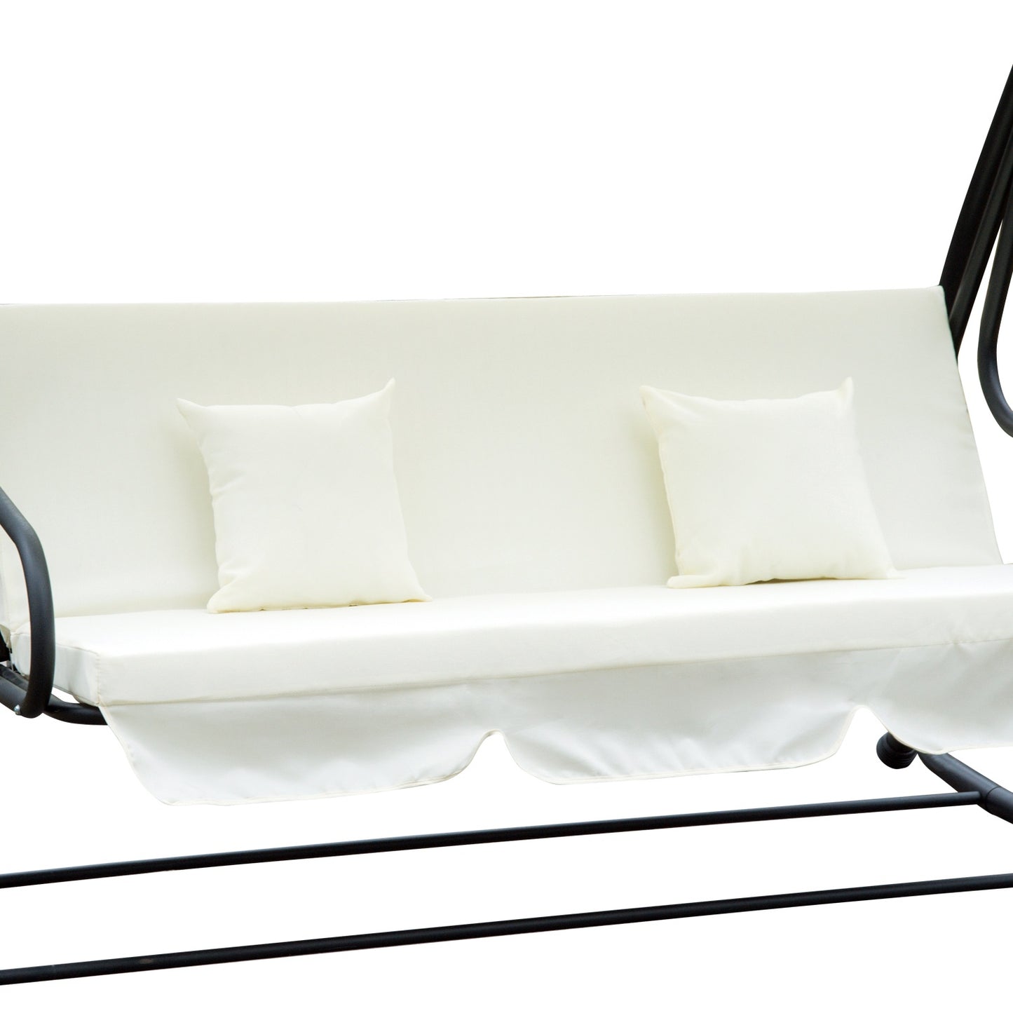 3-seat rocking chair with adjustable roof, cream
