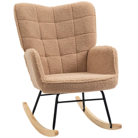 Brown lambskin-Look relaxing chair - 120 kg capacity