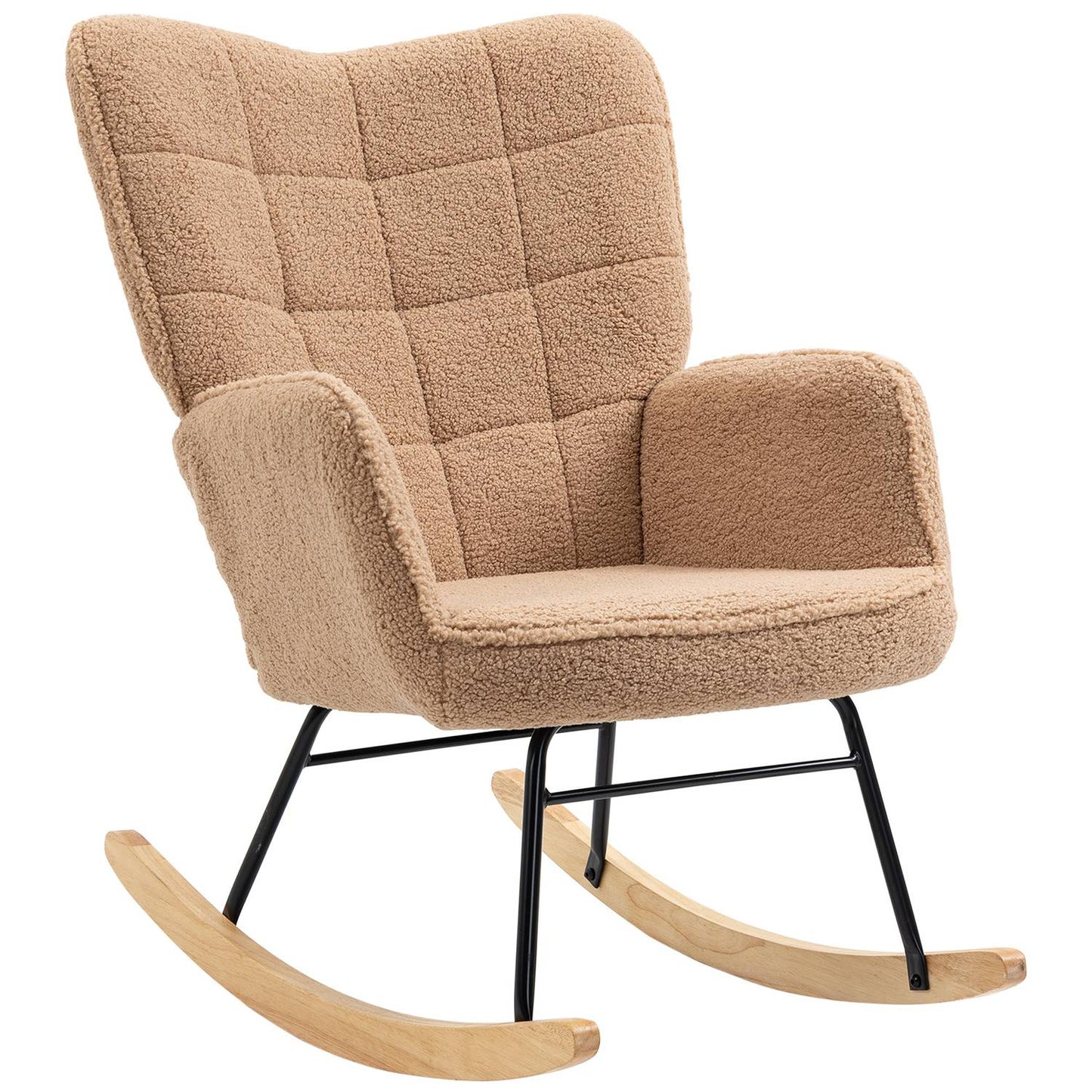 Brown lambskin-Look relaxing chair - 120 kg capacity
