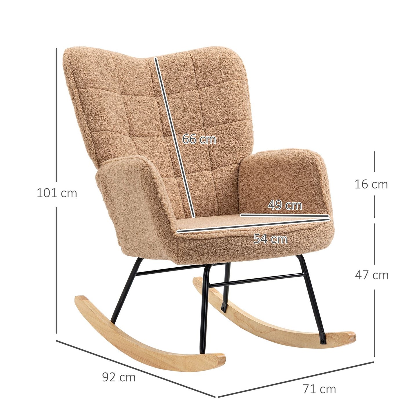 Brown lambskin-Look relaxing chair - 120 kg capacity