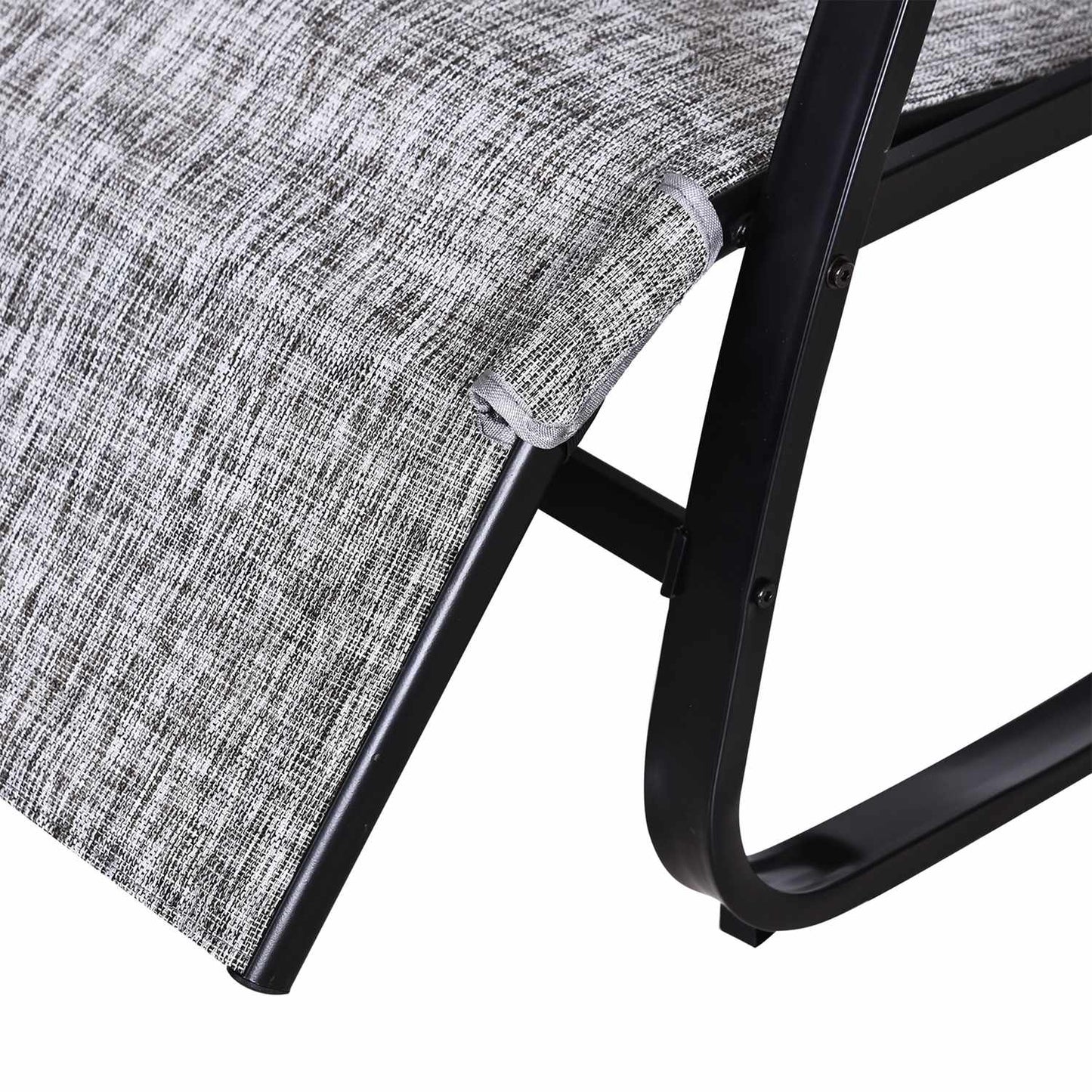 Gray adjustable rocking chair with cushion for patio & balcony