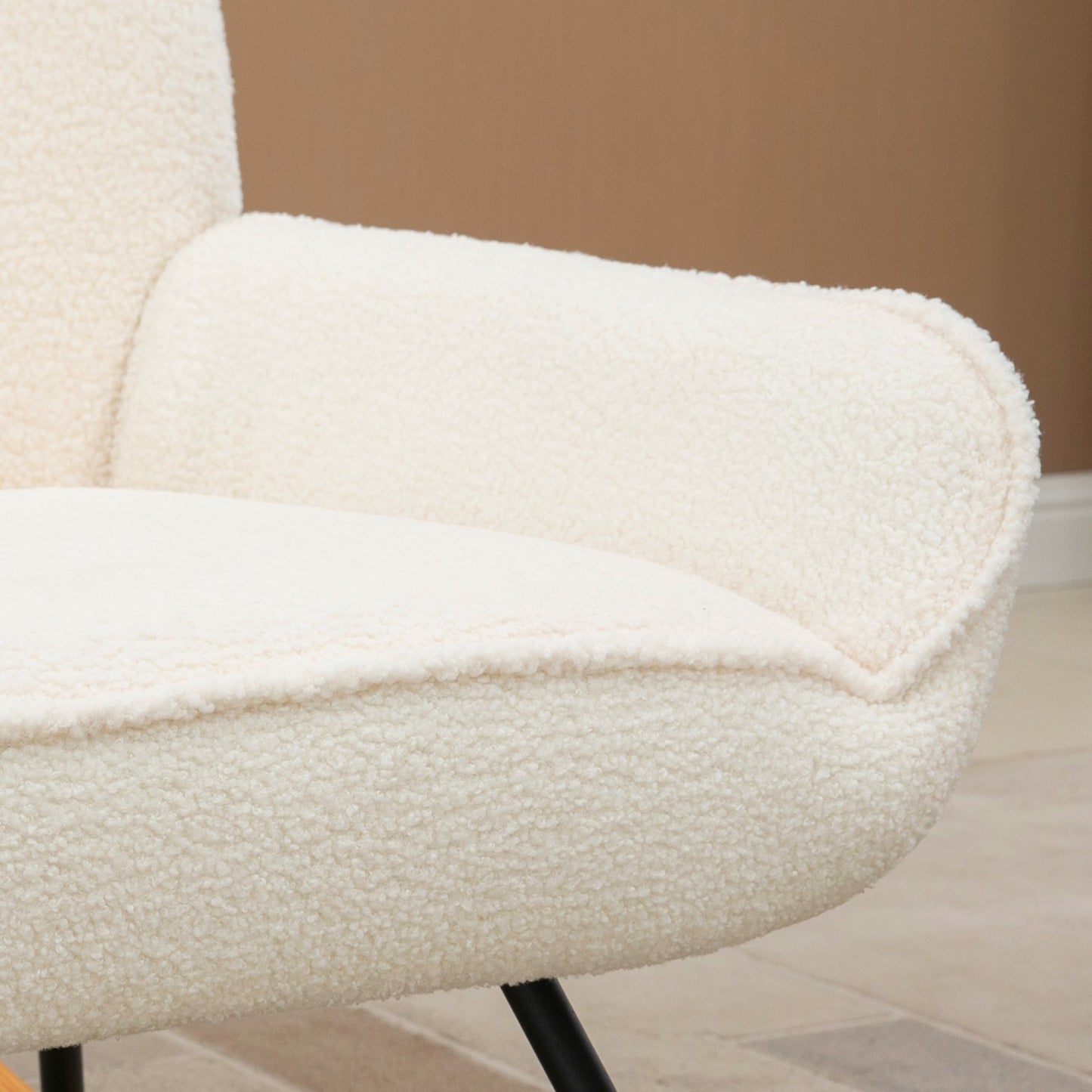 Rocking Chair With Sherpa Fleece, For Bedroom