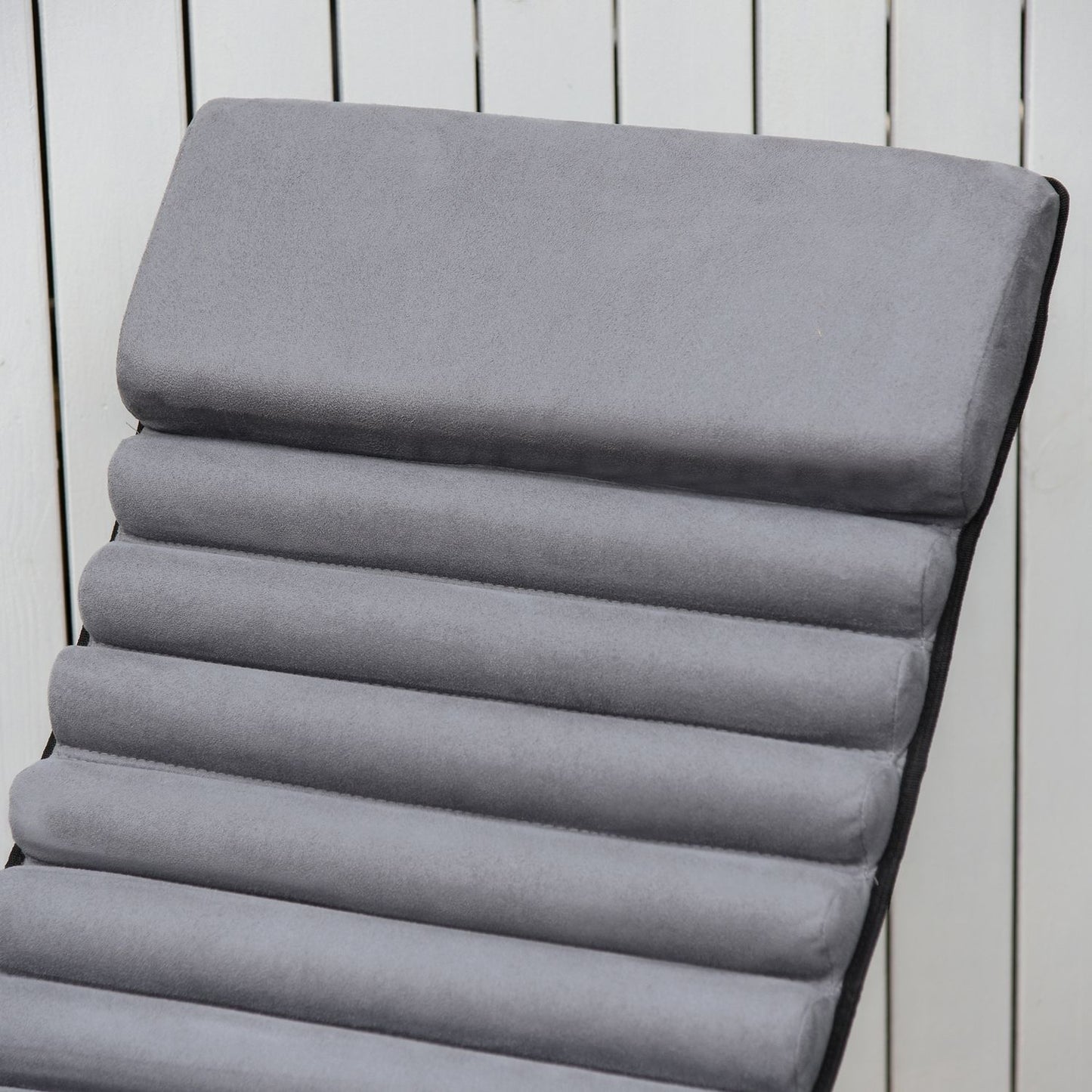 Ergonomic garden rocking chair in metal - dark grey, 145x74x88 Cm