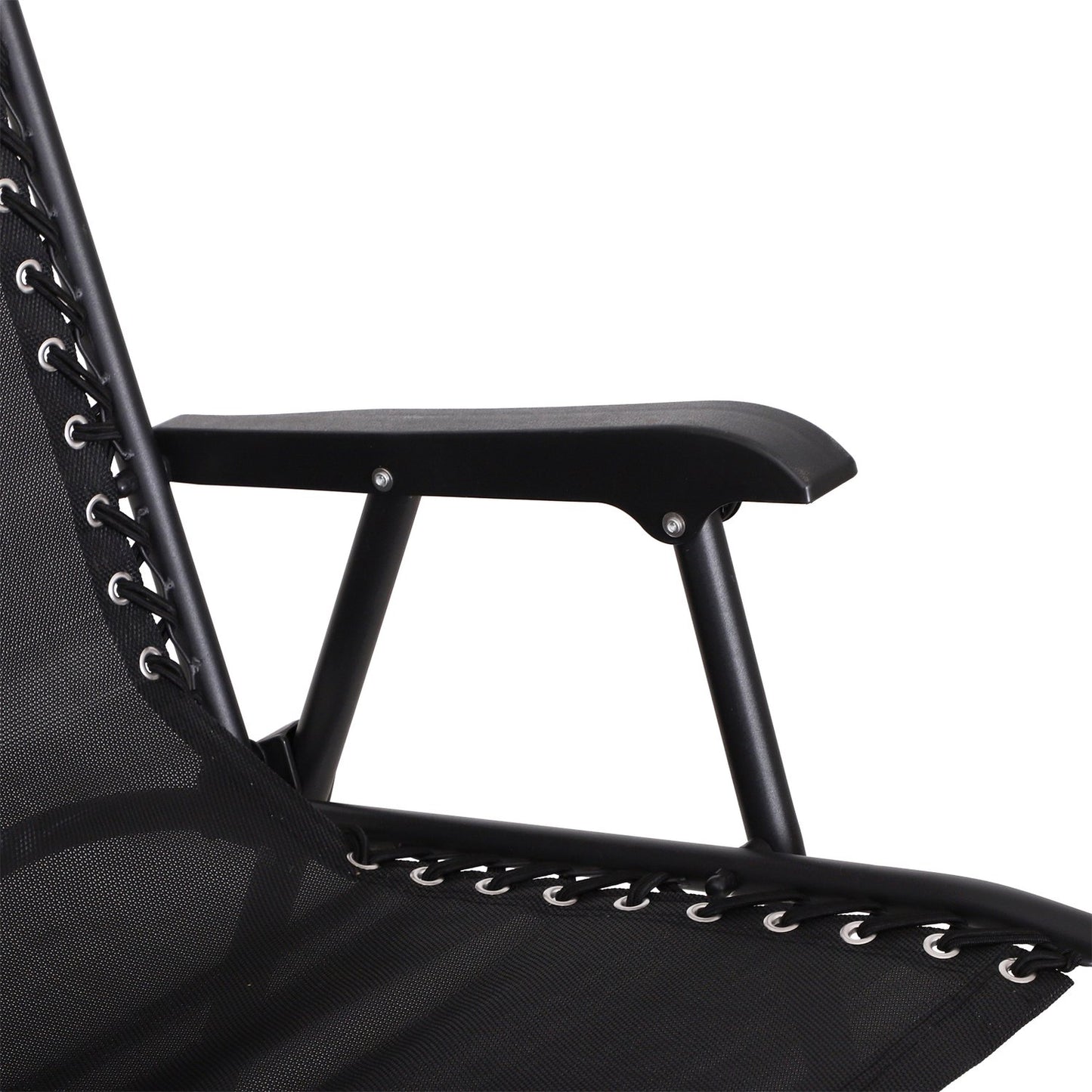 Folding rocking chair in black steel with cushion - 120 kg capacity