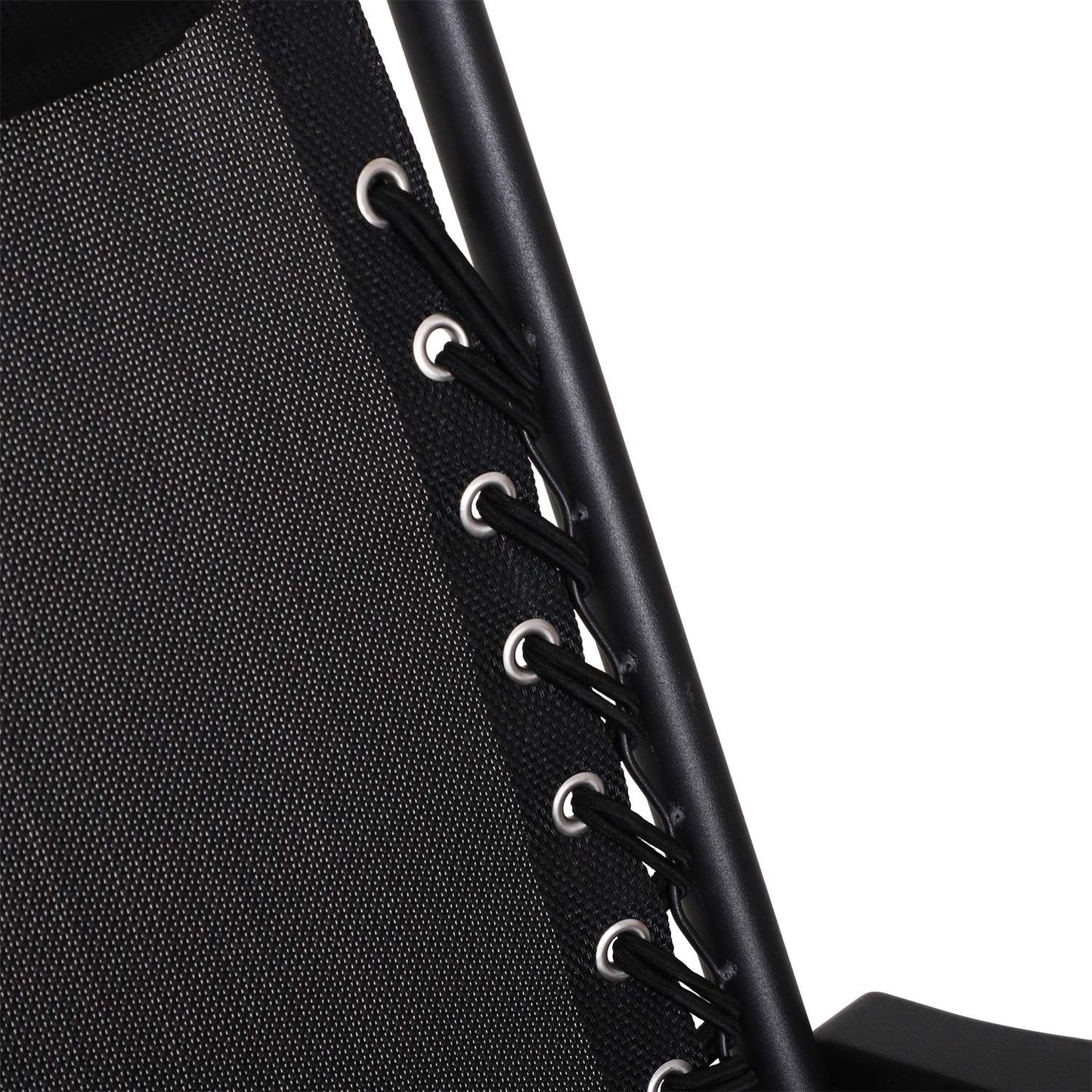 Folding rocking chair in black steel with cushion - 120 kg capacity