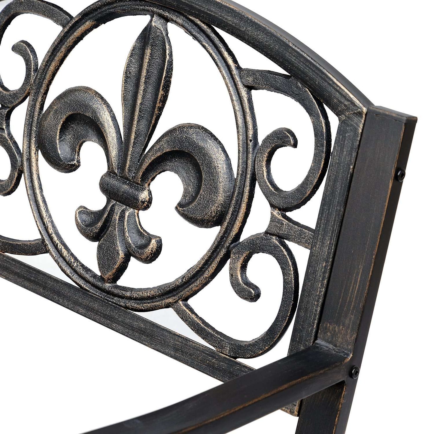 Antique metal rocking chair - bronze finish for garden