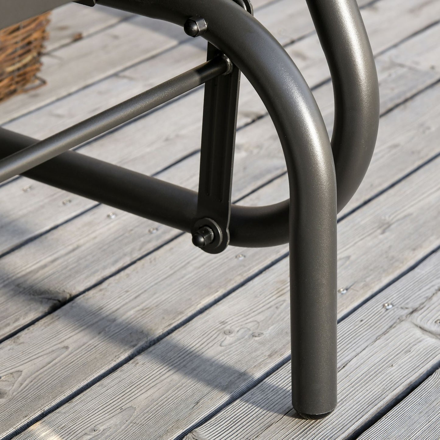 Garden rocking chair in black metal for patio or balcony
