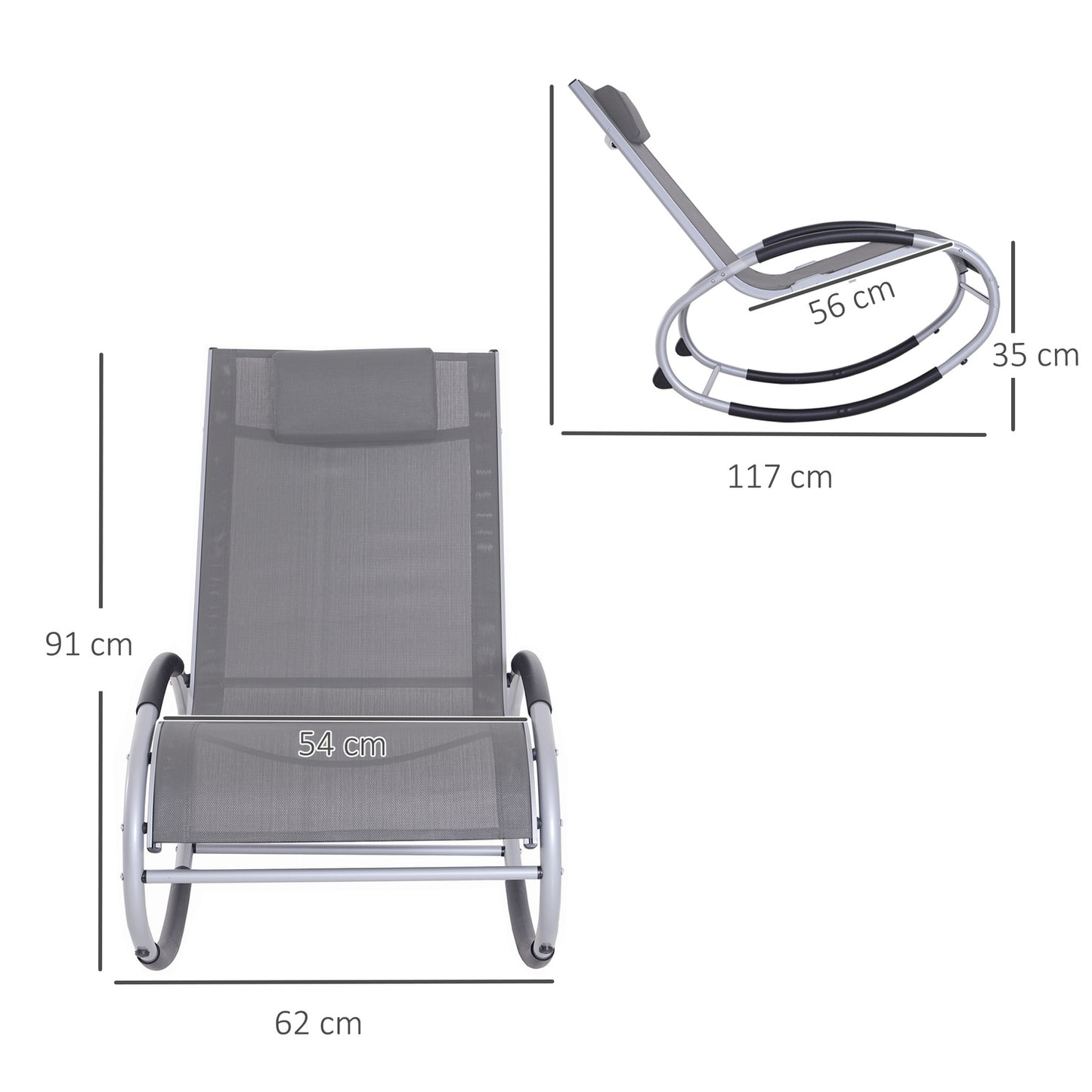 Garden Swing Lounger with cushion, weatherproof aluminium