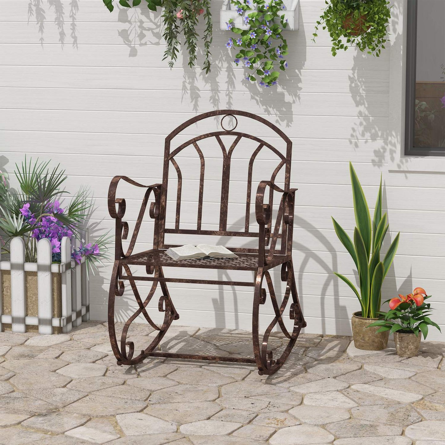 Metal rocking chair - elegant bronze finish