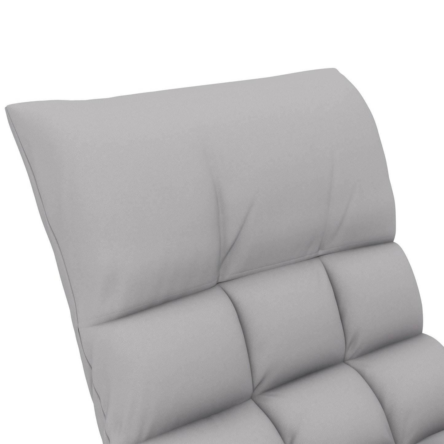 Rocking chair microfiber gray with footrest, adjustable backrest