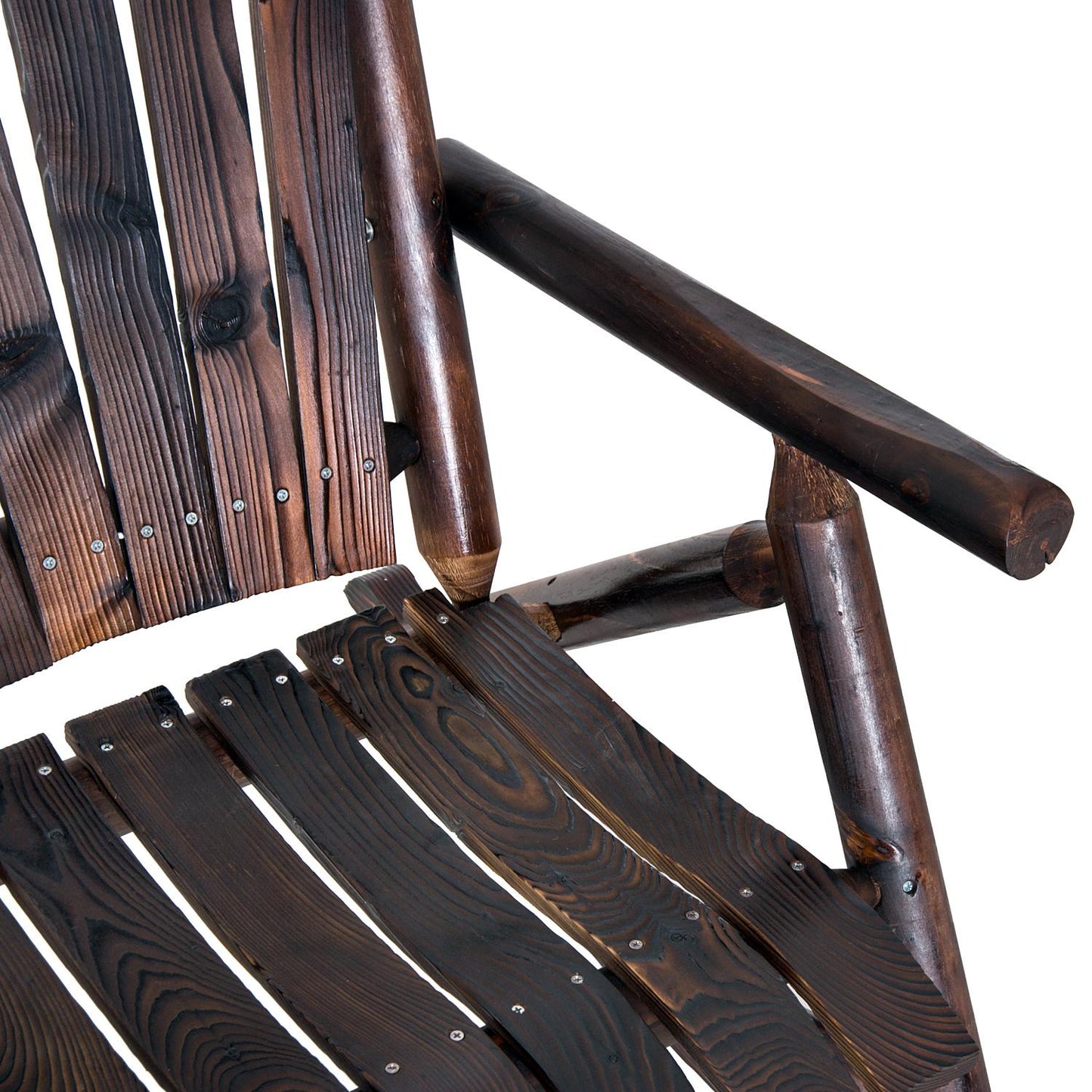 Weather-resistant rocking chair in solid wood, armrests, 97x69x93cm