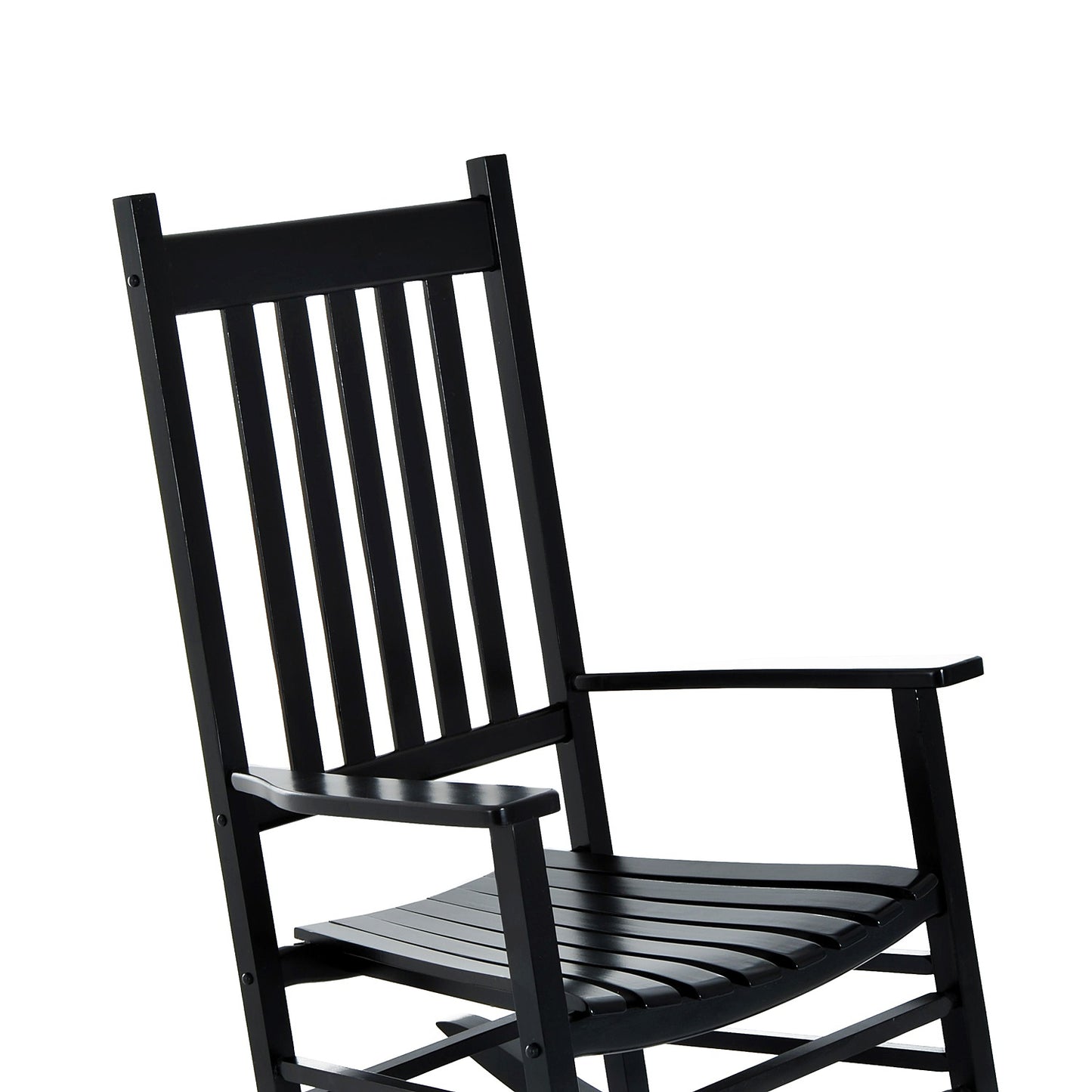 Black wooden rocking chair with armrests 69X86X115 Cm