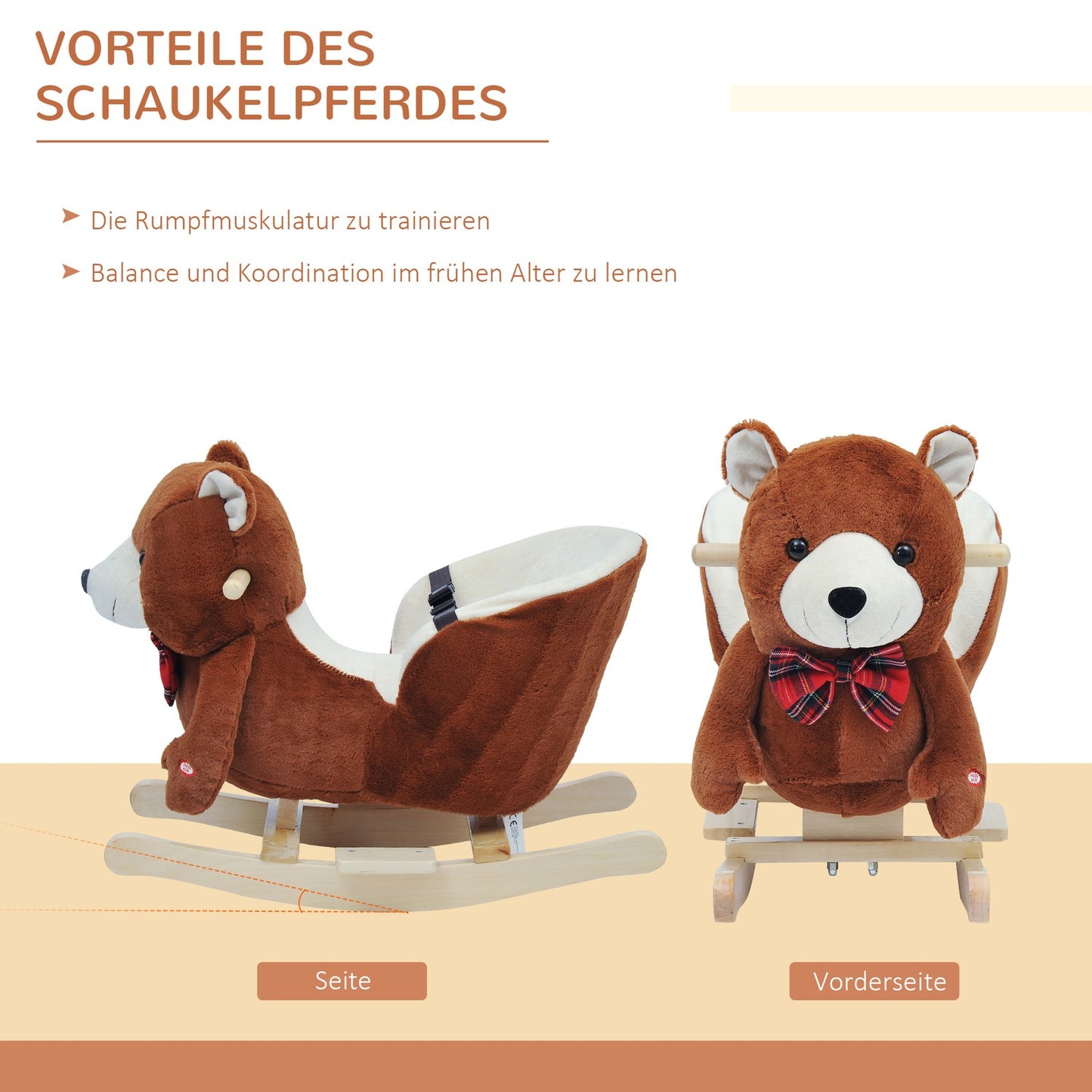 Plush rocking horse toy with singing - perfect Christmas present